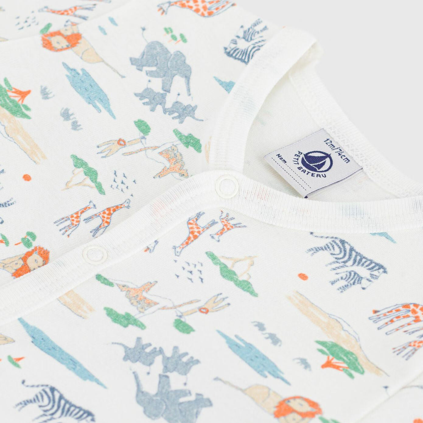 Baby Boys & Girls White Printed Cotton Babysuit