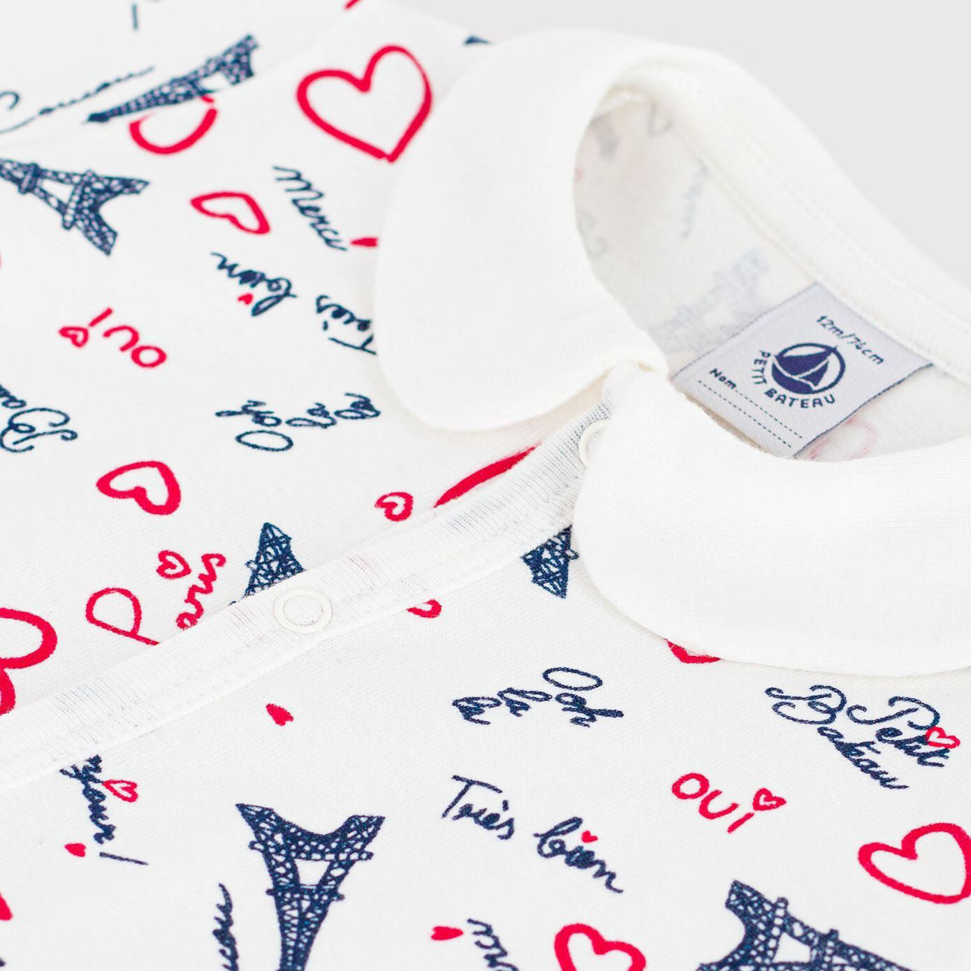 Baby Boys & Girls White Printed Cotton Babysuit