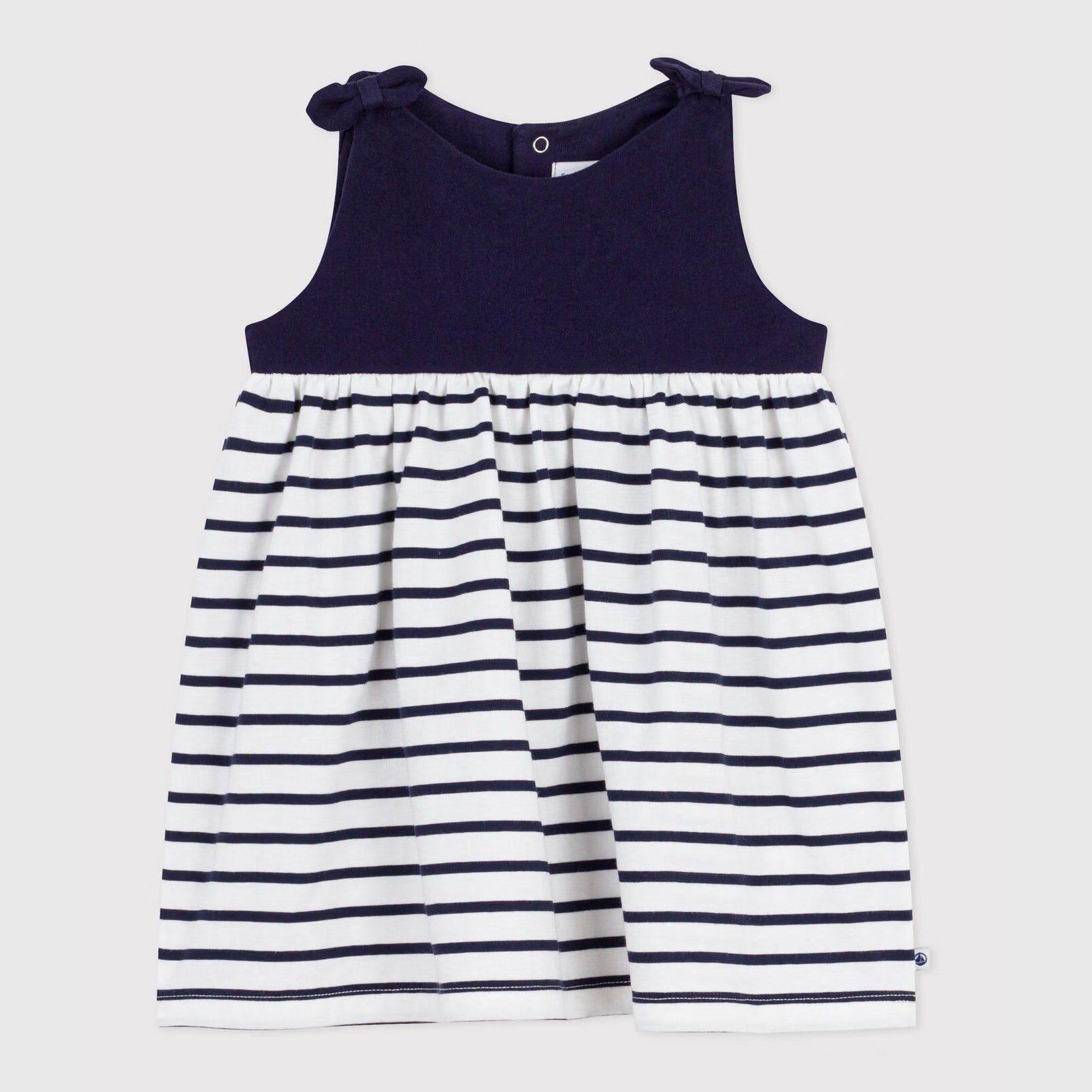 Girls Blue Stripes Cotton Dress