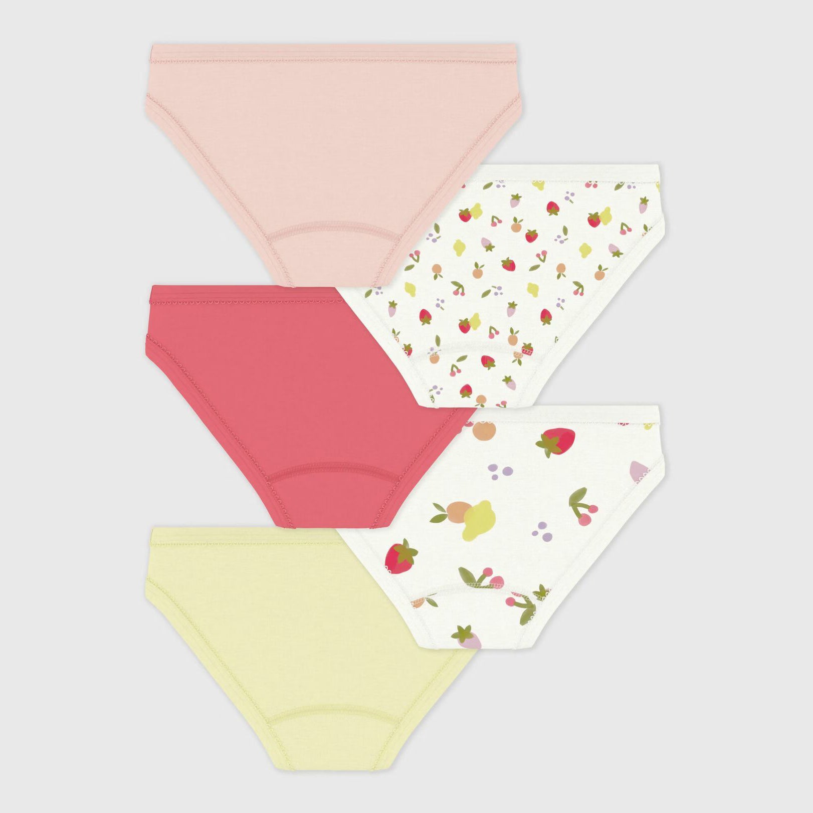 Girls Multicolor Cotton Underwear Set(5 Pack)