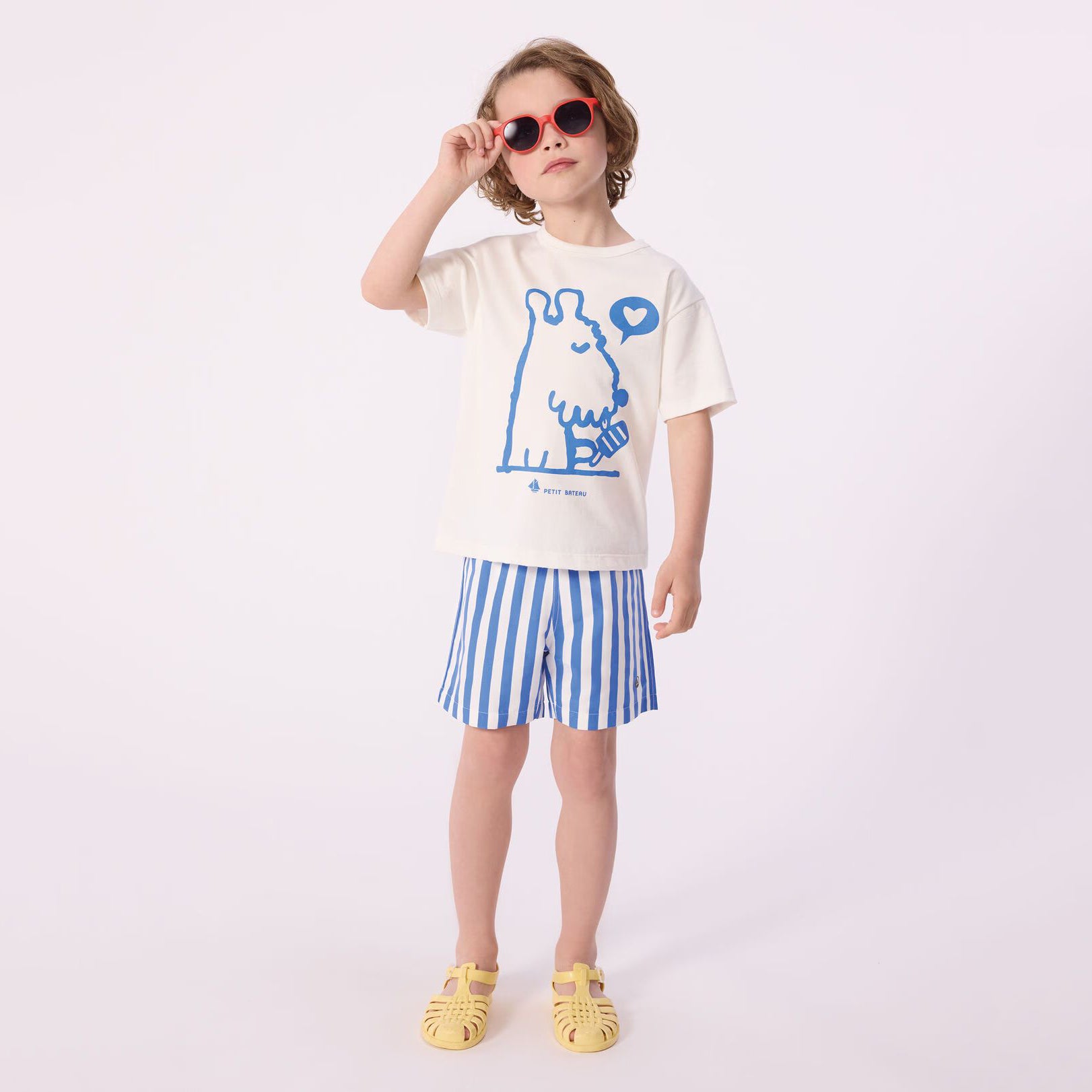 Boys Blue Stripes Swim Shorts