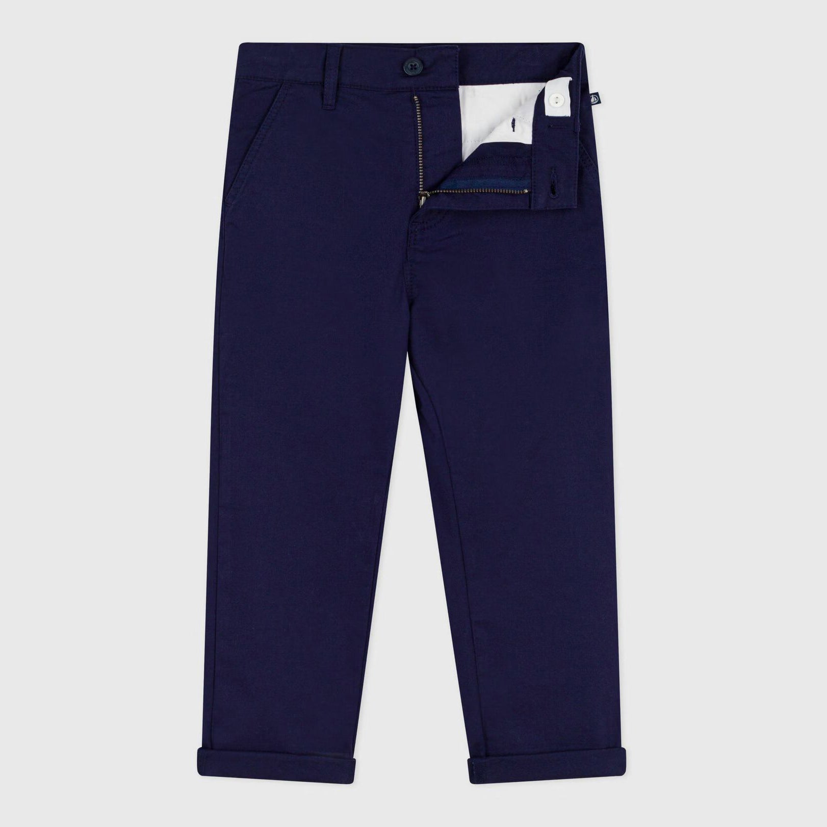 Boys Navy Cotton Trousers