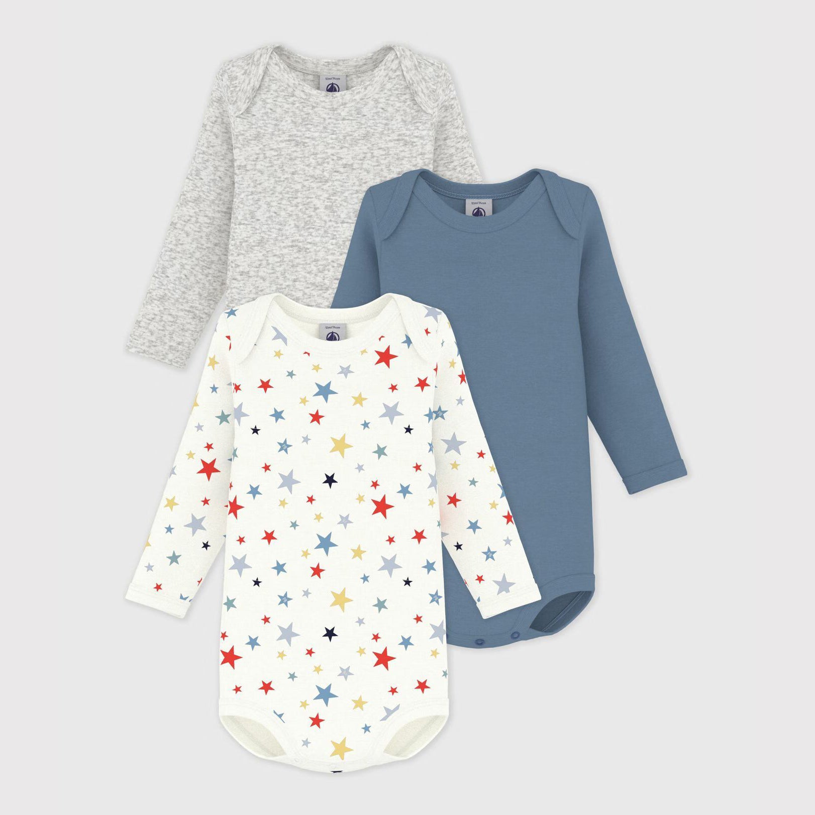 Baby Boys & Girls Tricolor Cotton Babysuit Set(3 Pack)