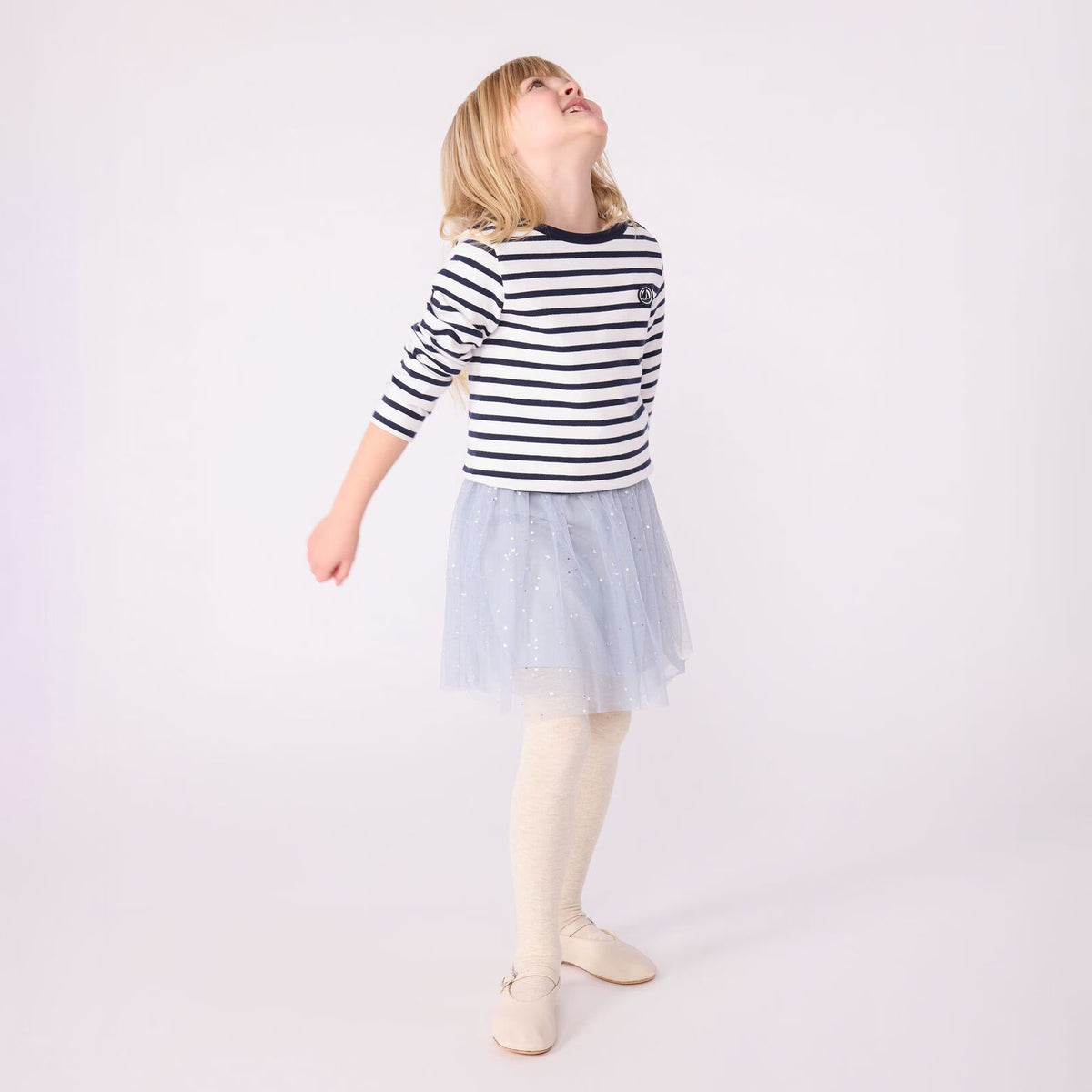 Boys & Girls Navy Stripes Cotton T-Shirt
