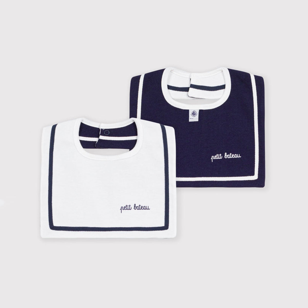 Baby Boys & Girls White Cotton Bib Set(2 Pack)