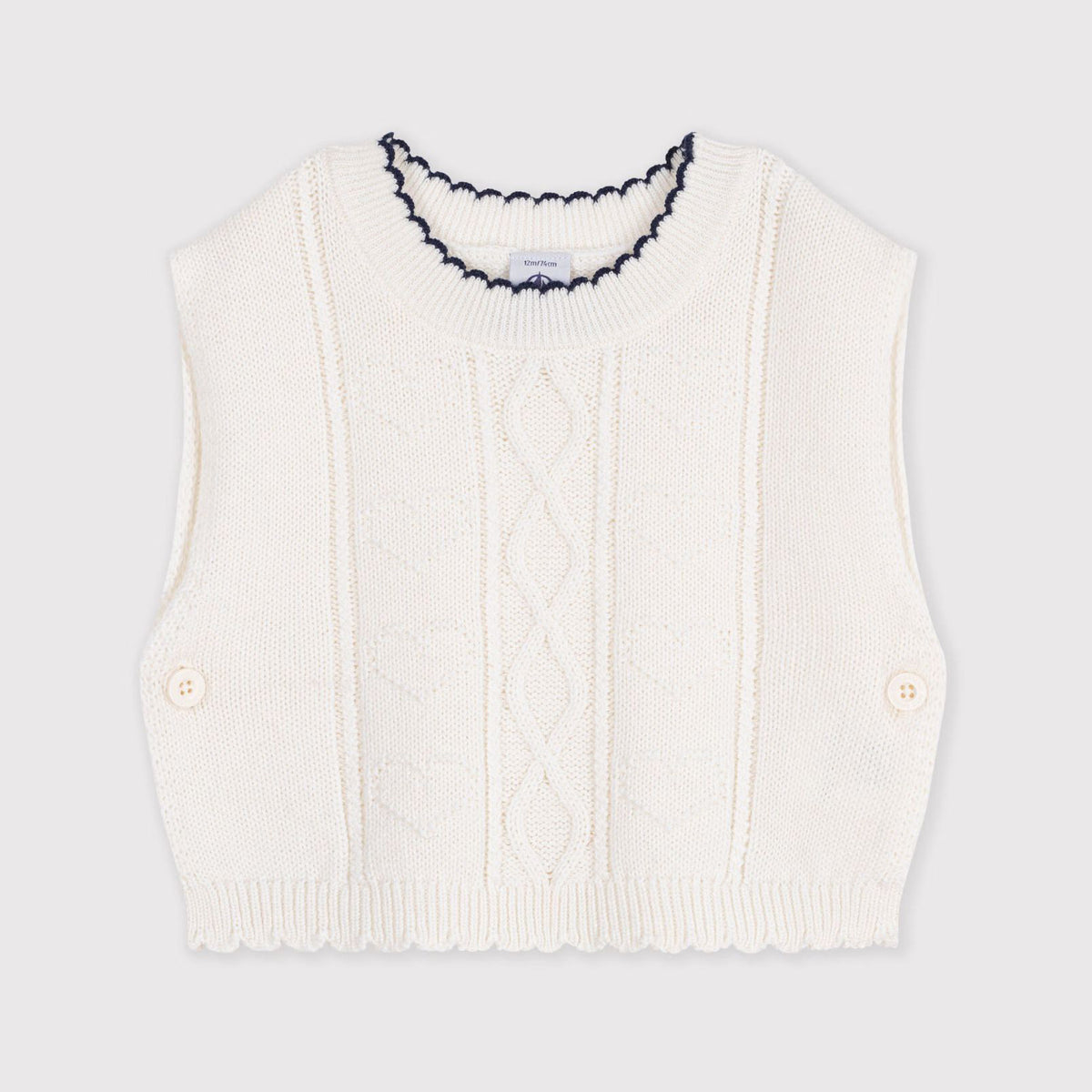 Baby Girls White Wool Vest