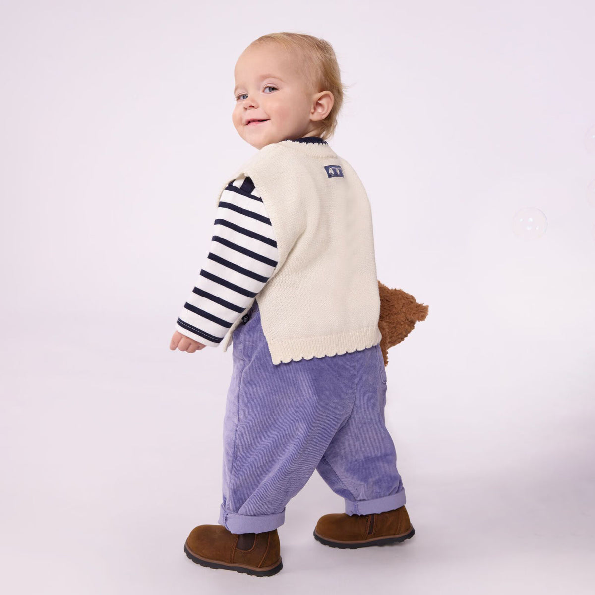 Baby Girls White Wool Vest