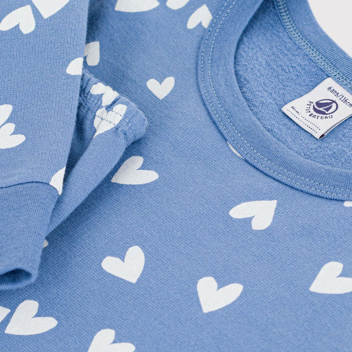 Girls Blue Printed Cotton Nightwear Set