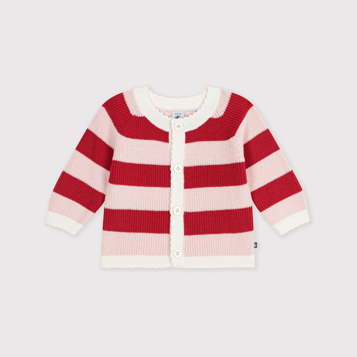 Baby Girls Red Stripes Wool Cardigan