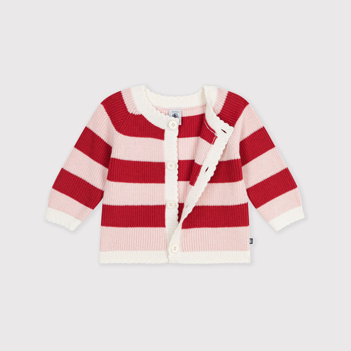 Baby Girls Red Stripes Wool Cardigan