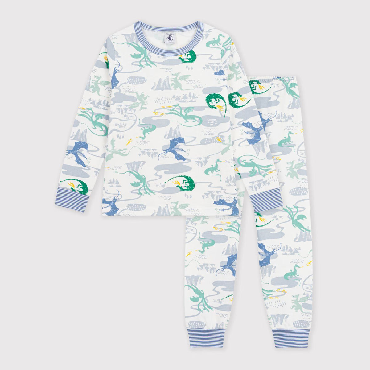 Ensemble de nuit pour garçon en coton imprimé blanc