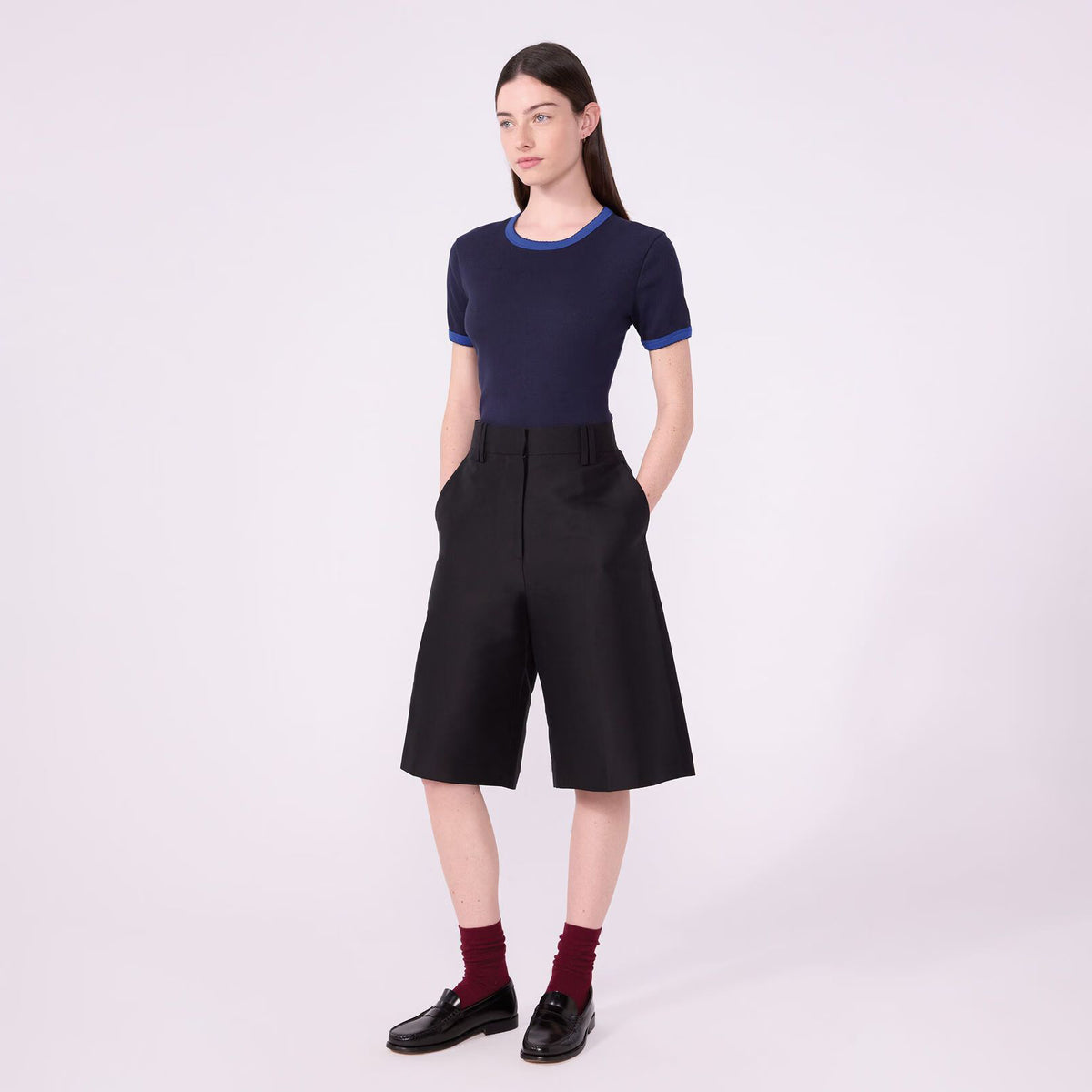 Women Navy Cotton T-Shirt