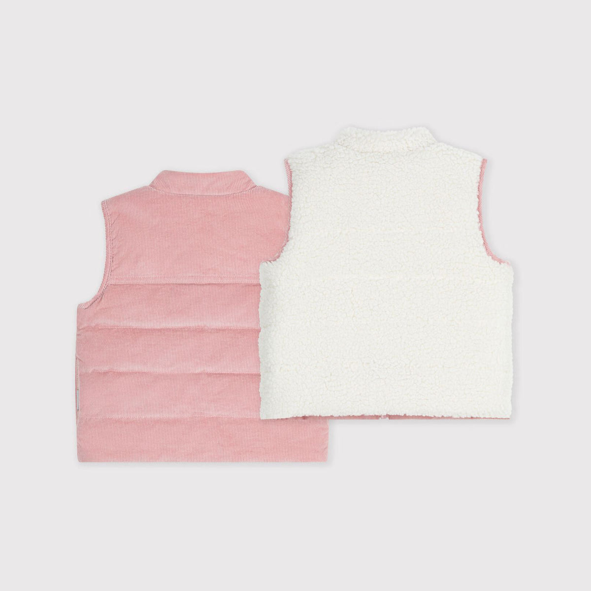 Baby Girls Light Pink Reversible Padded Gilet