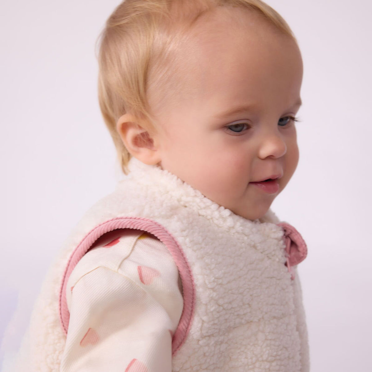 Baby Girls Light Pink Reversible Padded Gilet