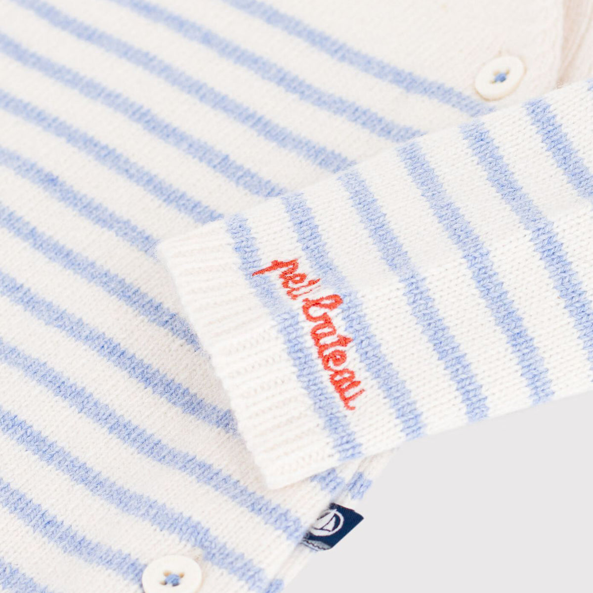 Baby Boys & Girls Light Blue Stripes Wool Knit Babysuit