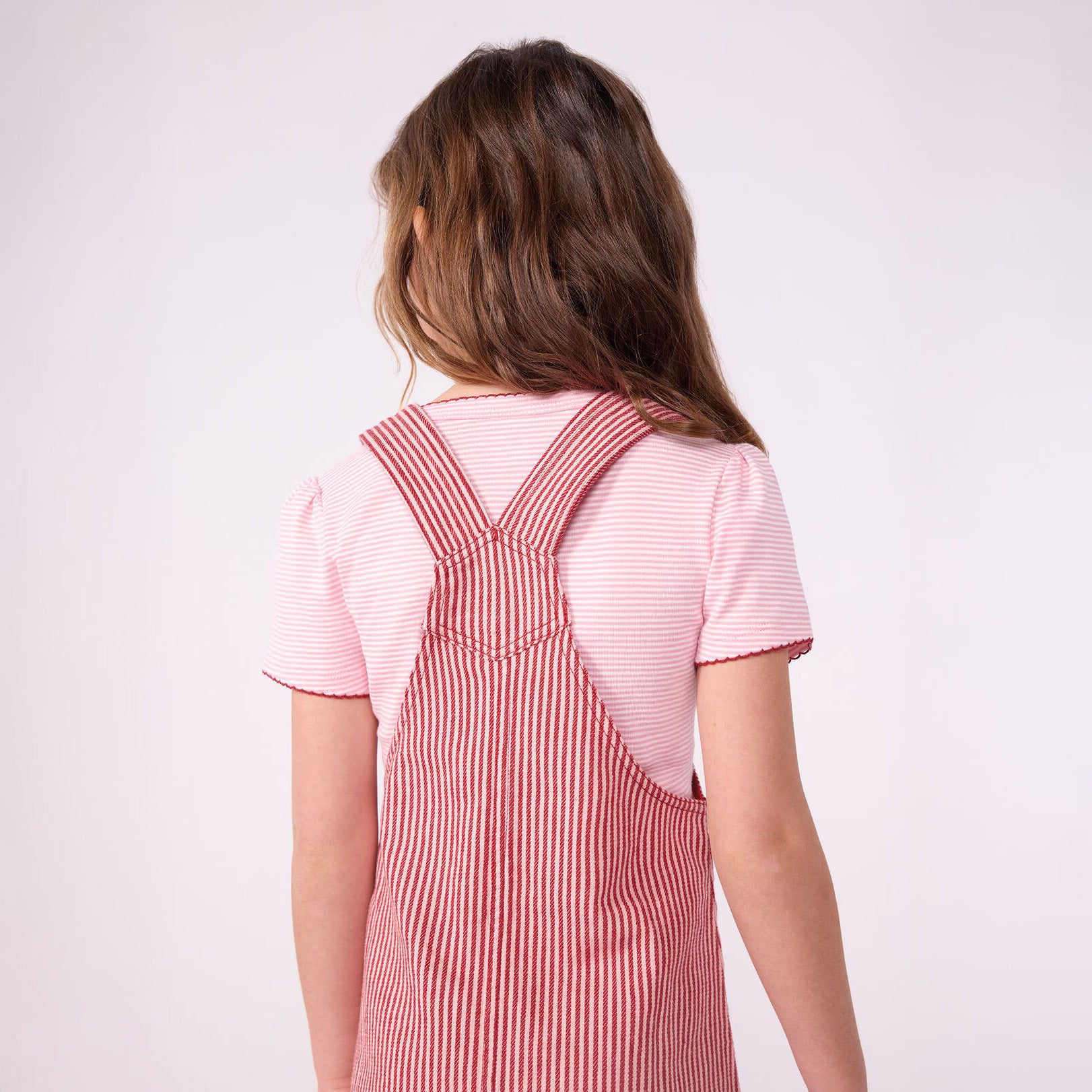 Girls Pink Stripes Cotton T-Shirt