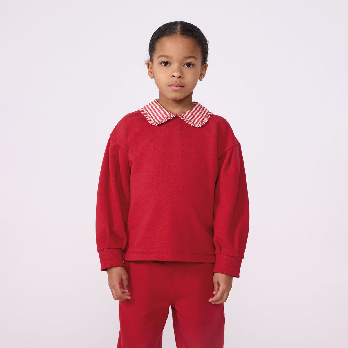 Girls Red Cotton Sweatshirt