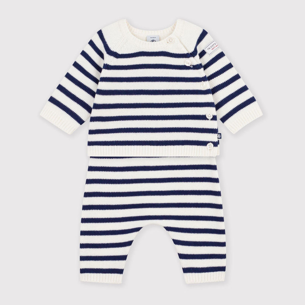 Baby Boys & Girls Blue Stripes Wool Set