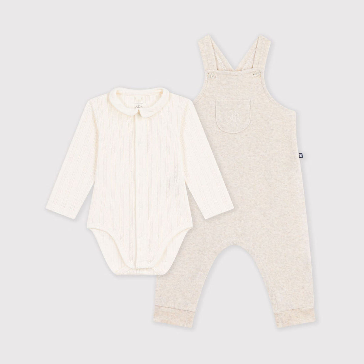 Ensemble bébé garçon et fille en coton beige