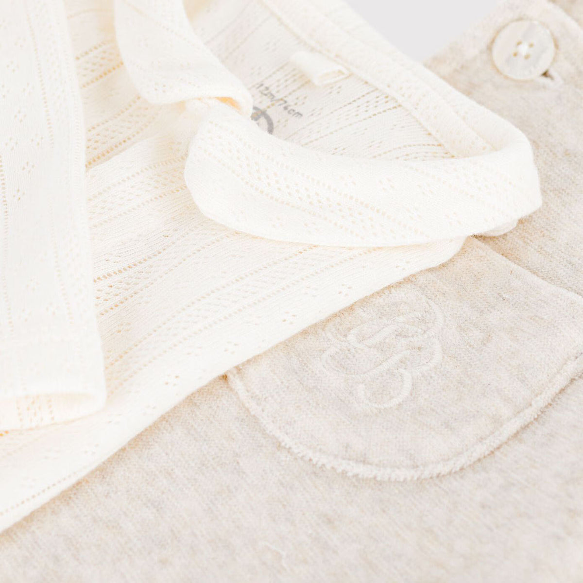 Ensemble bébé garçon et fille en coton beige