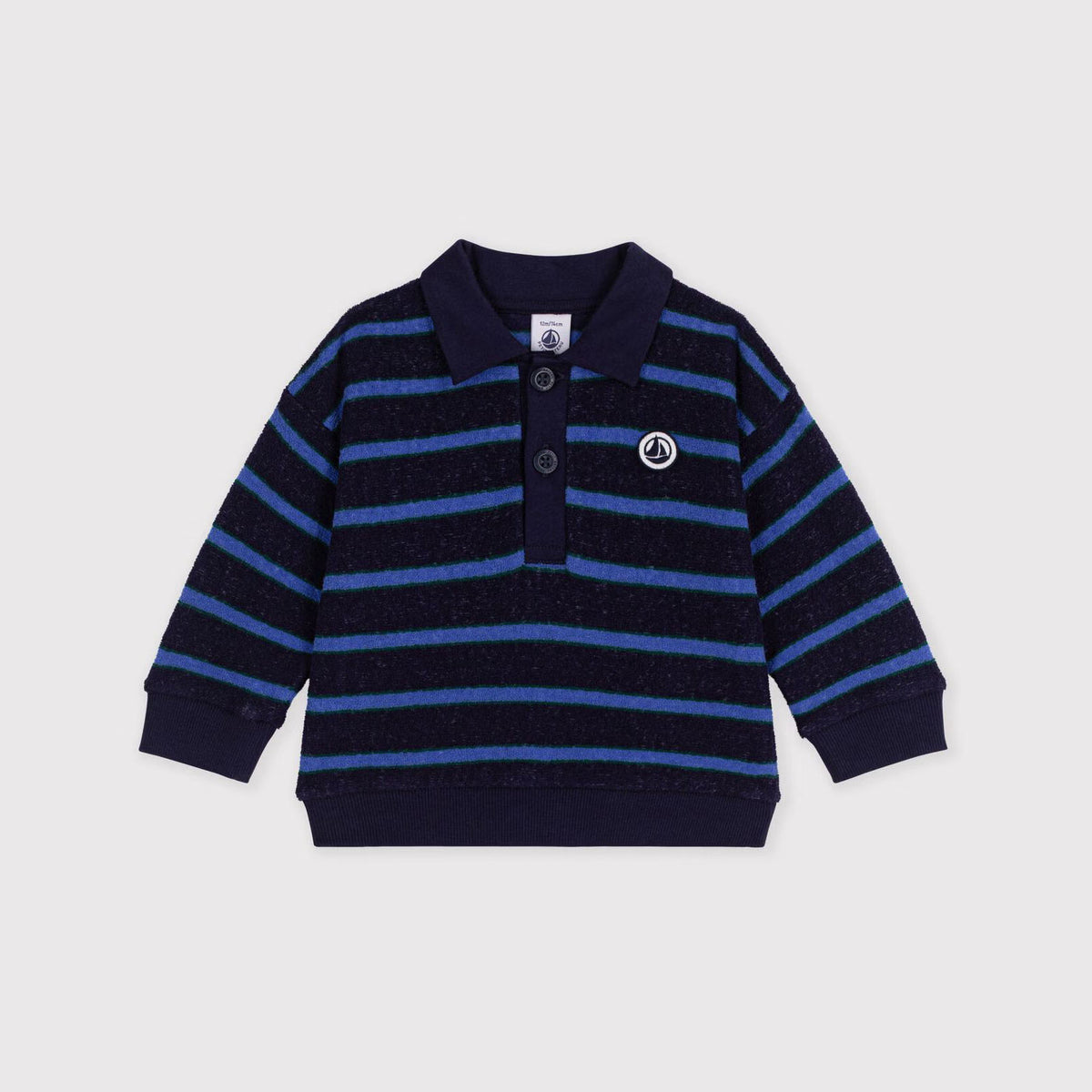 Baby Boys Blue Stripes Cotton Sweatshirt