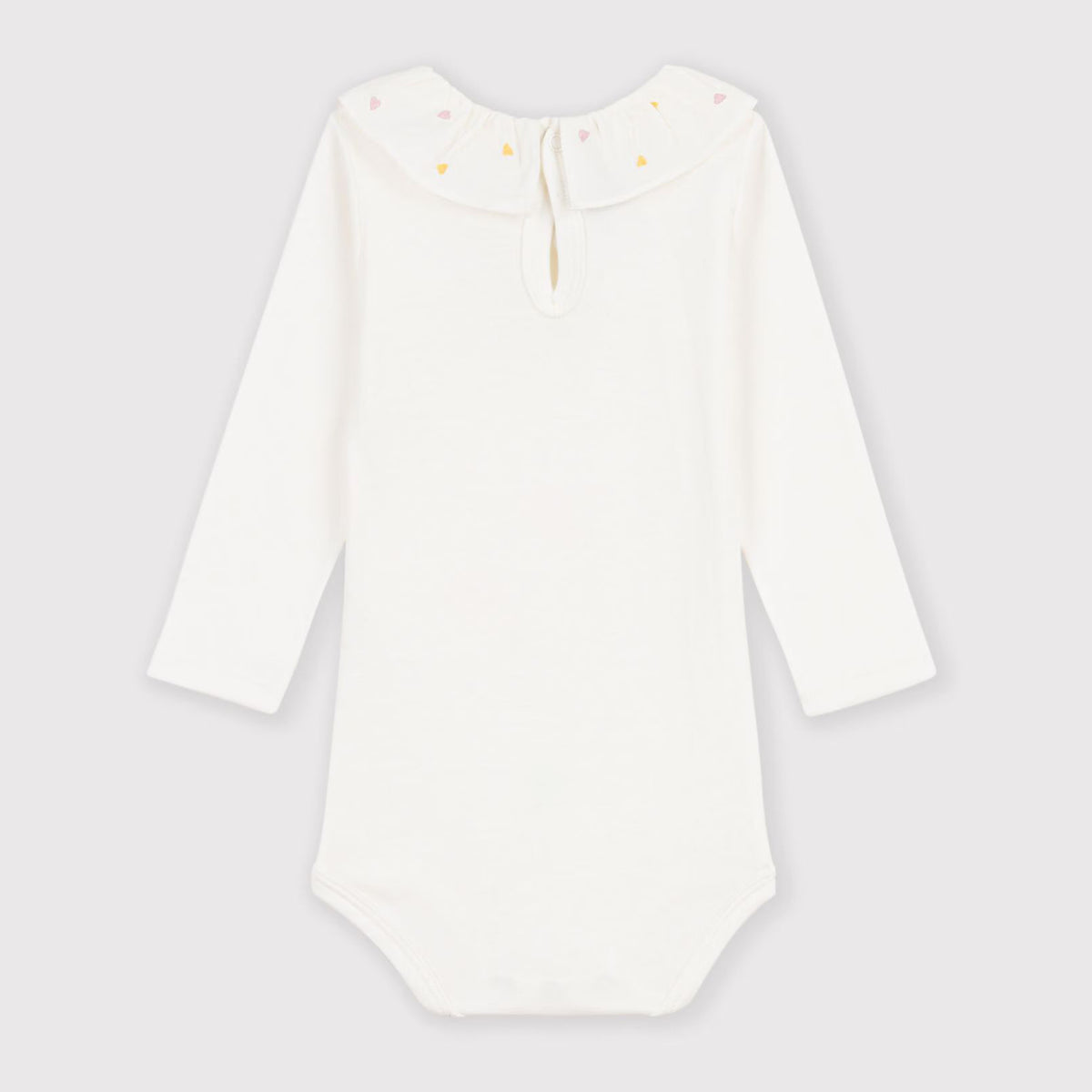 Baby Girls White Ruffled Cotton Babysuit