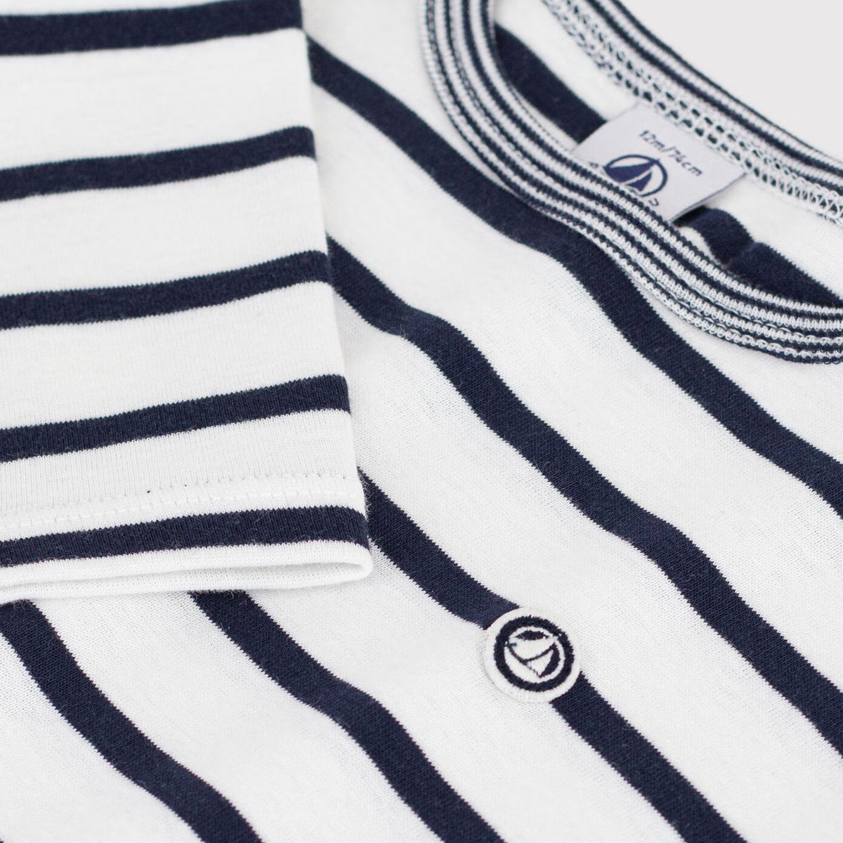 Baby Boys Navy Stripes Cotton T-Shirt