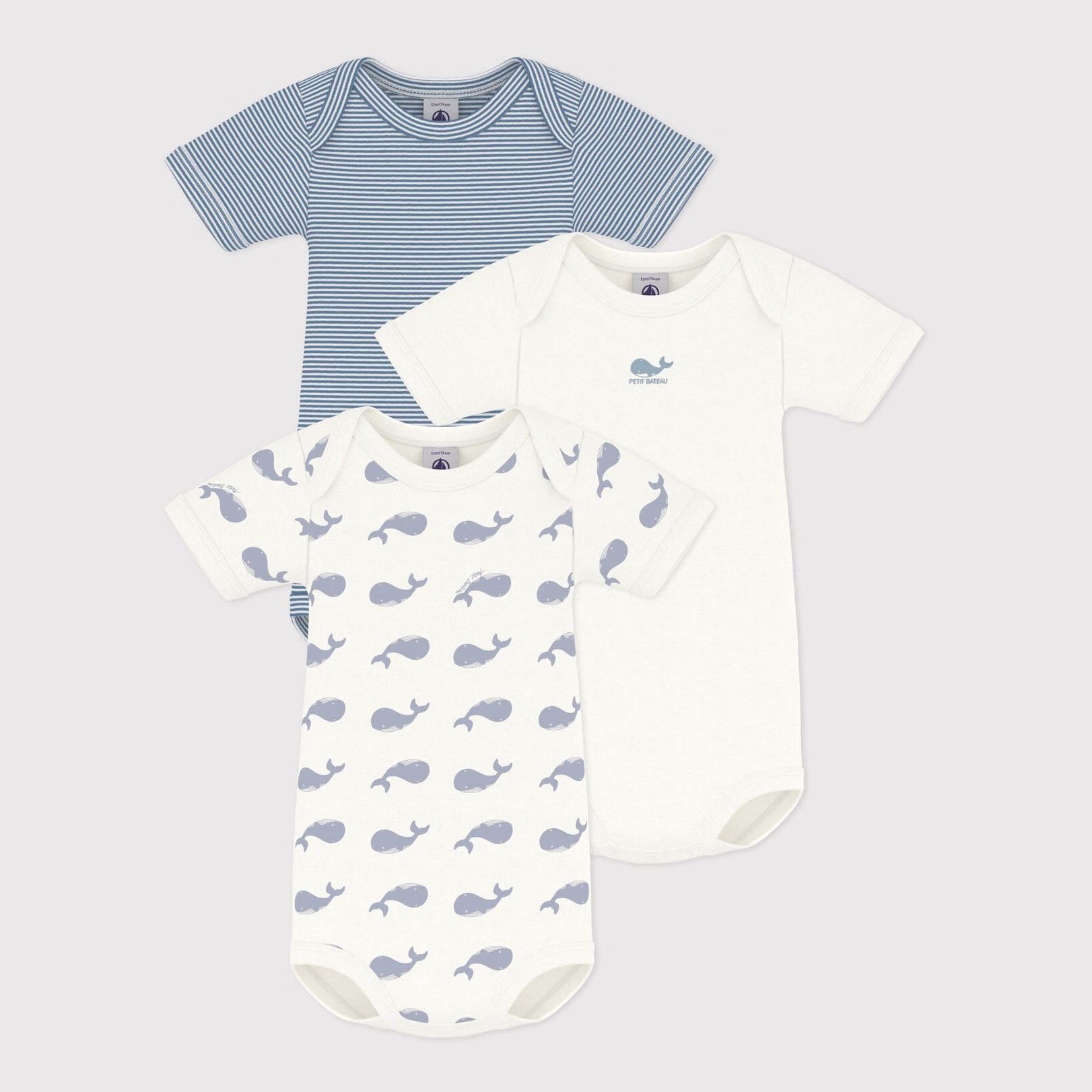 Baby Boys & Girls Tricolor Cotton Babysuit Set(3 Pack)