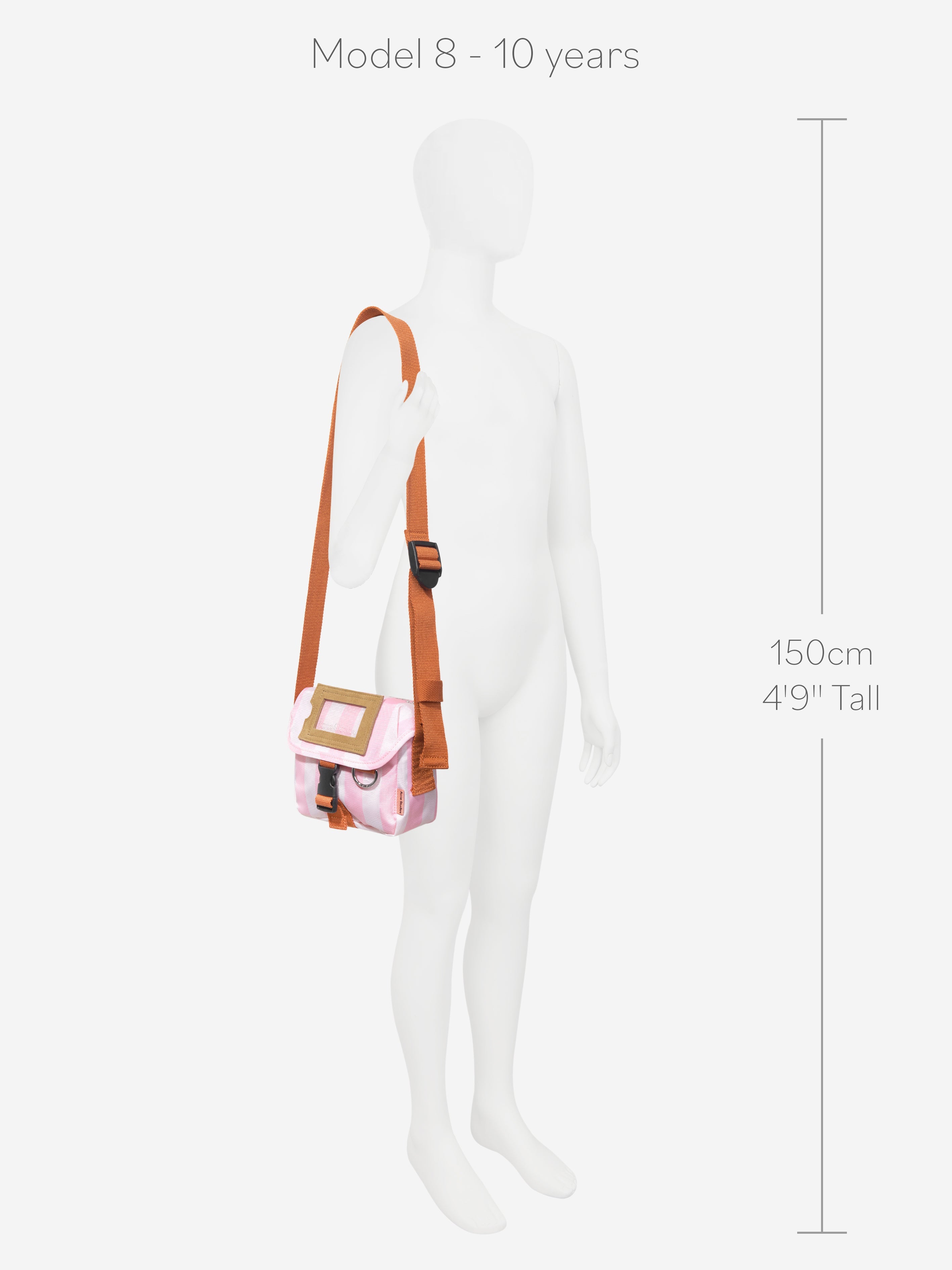 Kids Striped Messenger Bag in Pink