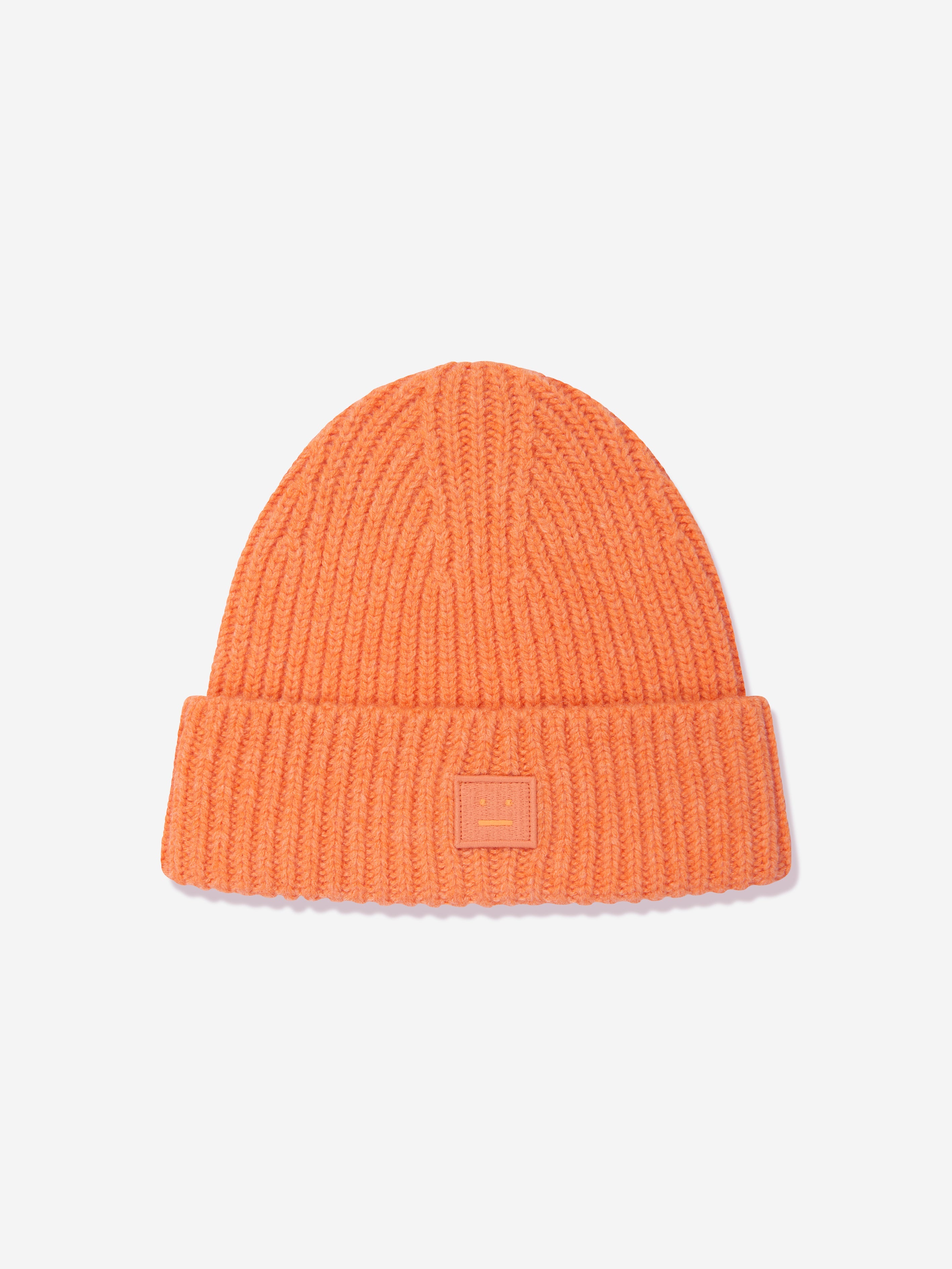 Kids Wool Knitted Beanie Hat in Orange