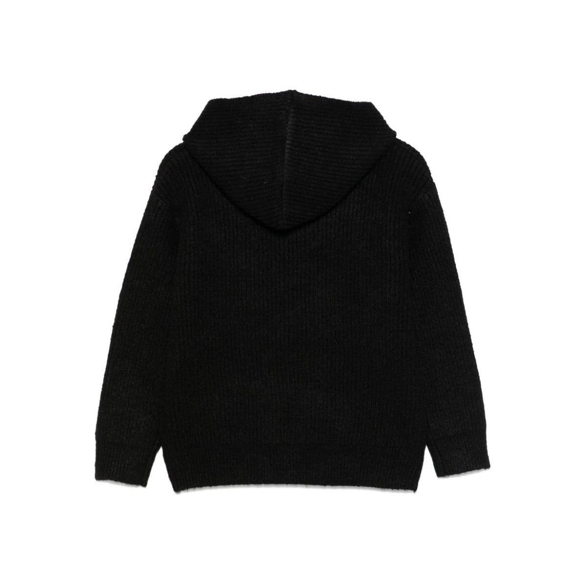 Boys & Girls Black Hooded Knit Sweater