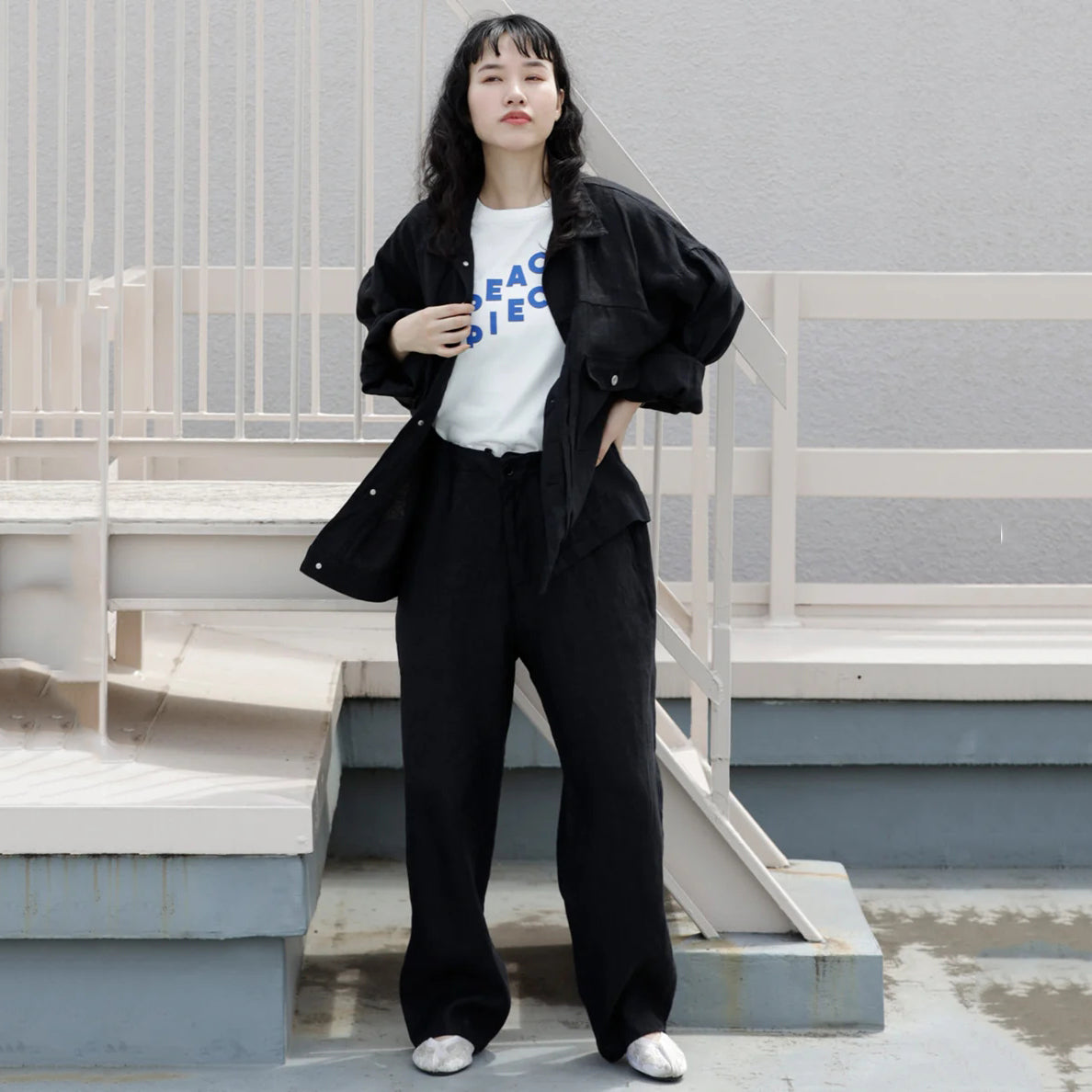 Adult Black Linen Trousers