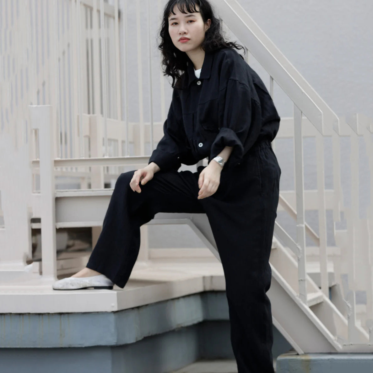 Adult Black Linen Trousers