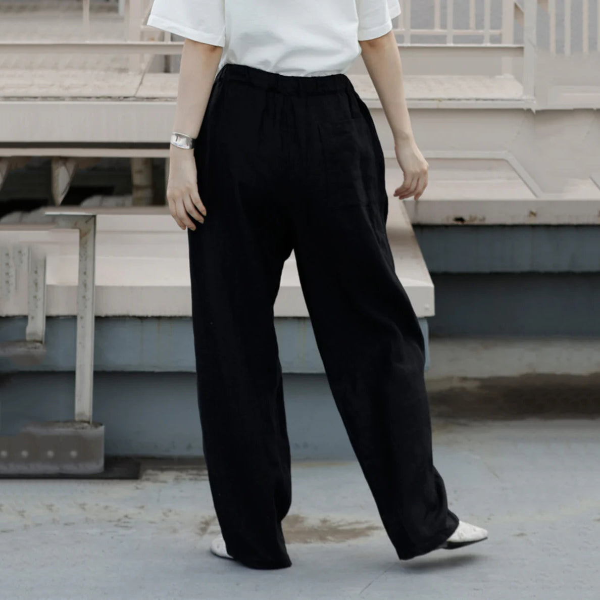 Adult Black Linen Trousers