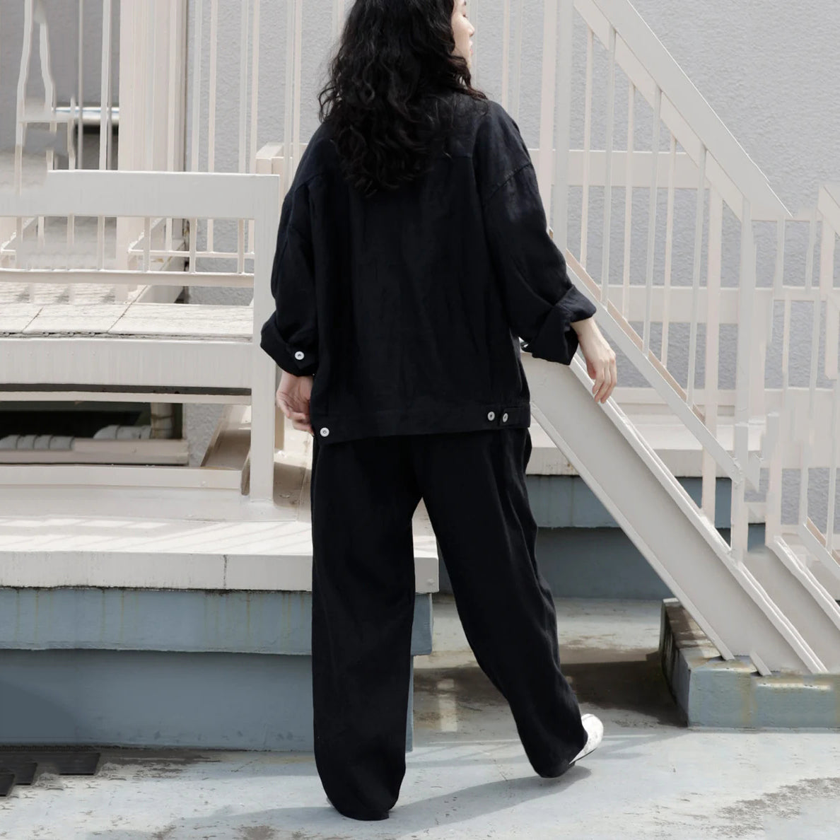 Adult Black Linen Trousers