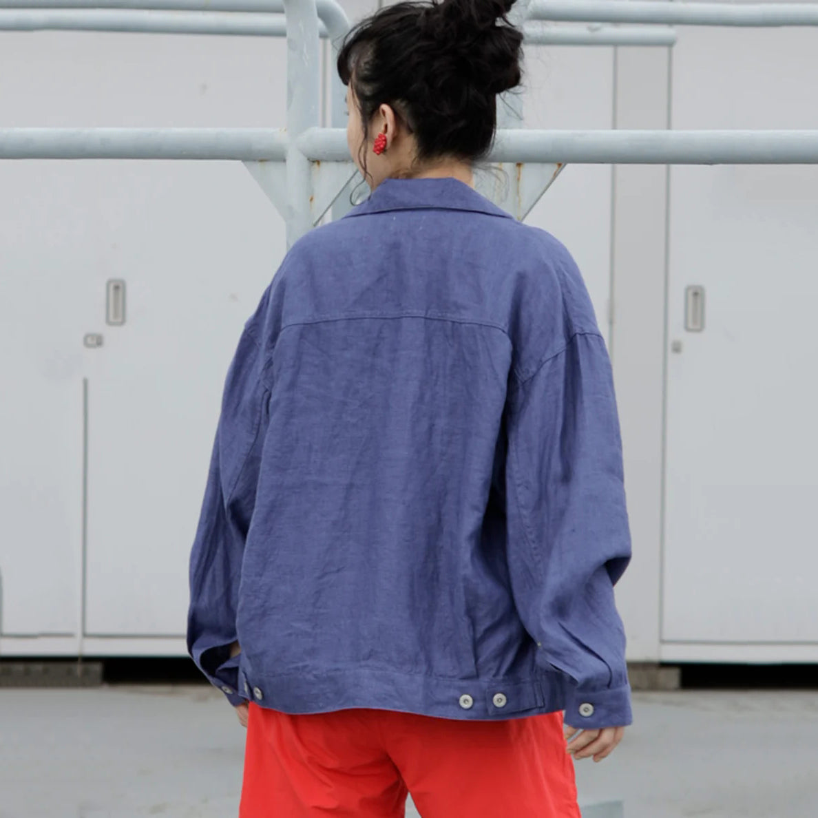 Boys & Girls Blue Purple Linen Jacket