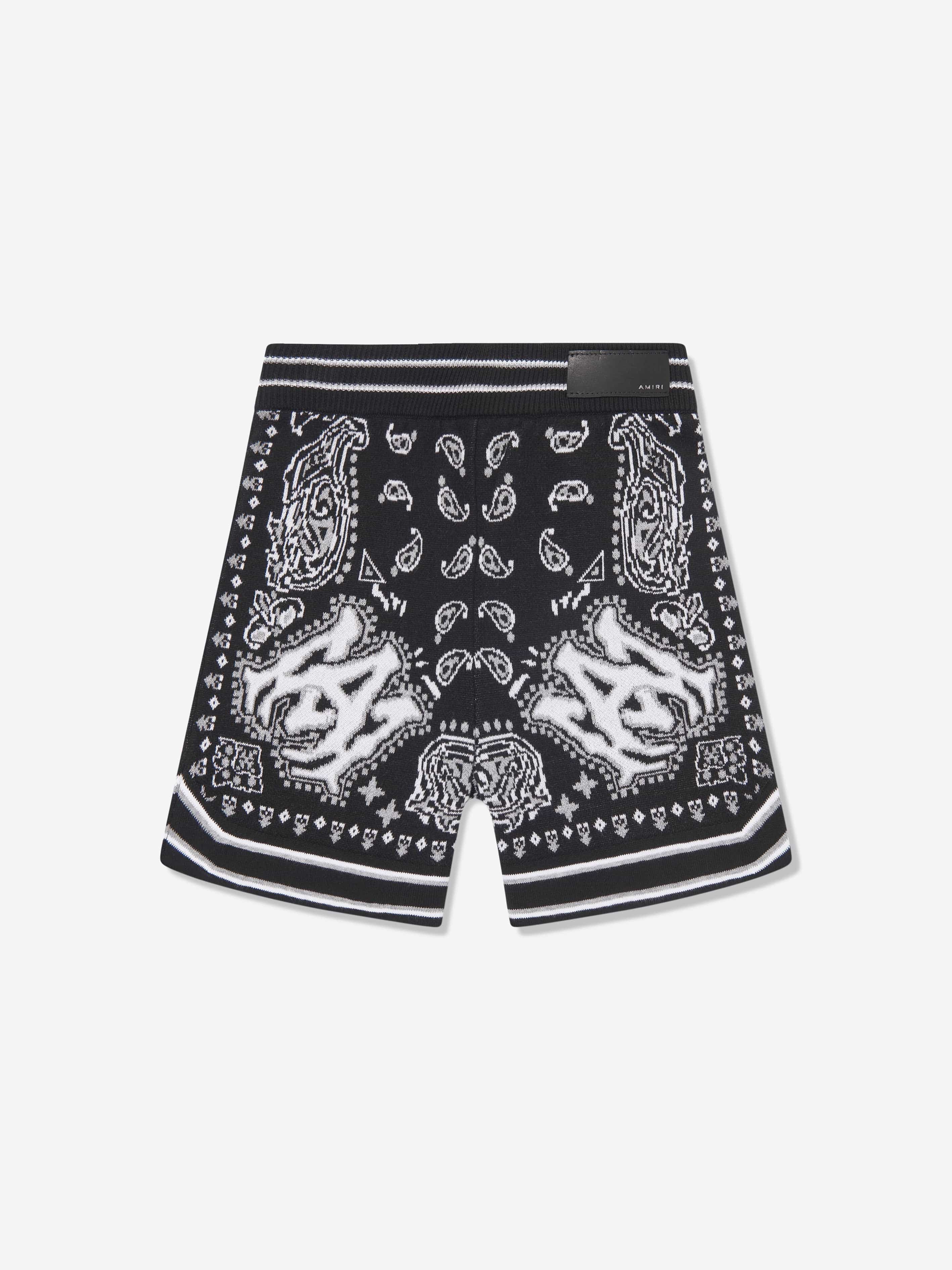 Amiri Boys Bandana Shorts in Black