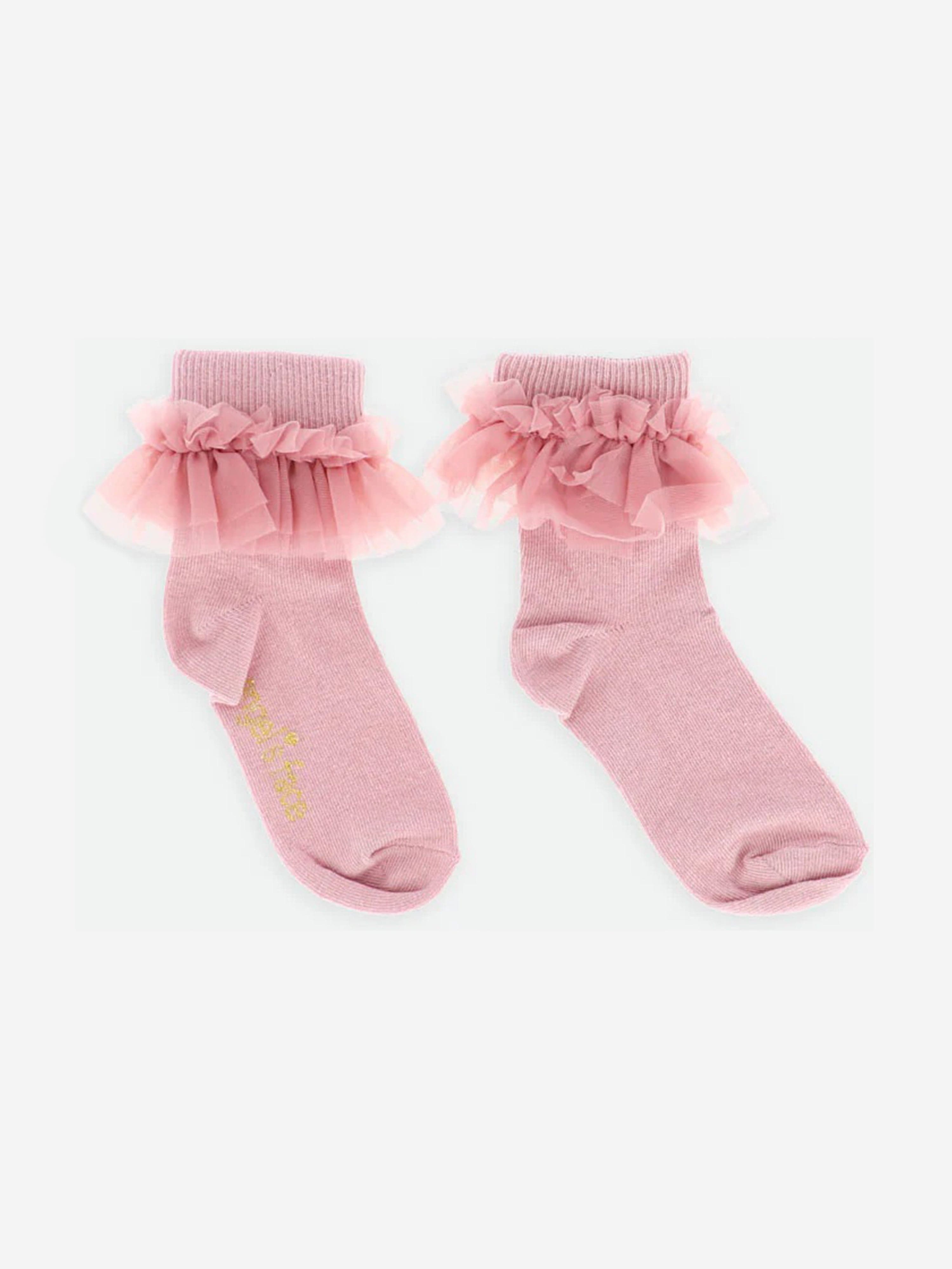 Girls Frilly Socks in Pink