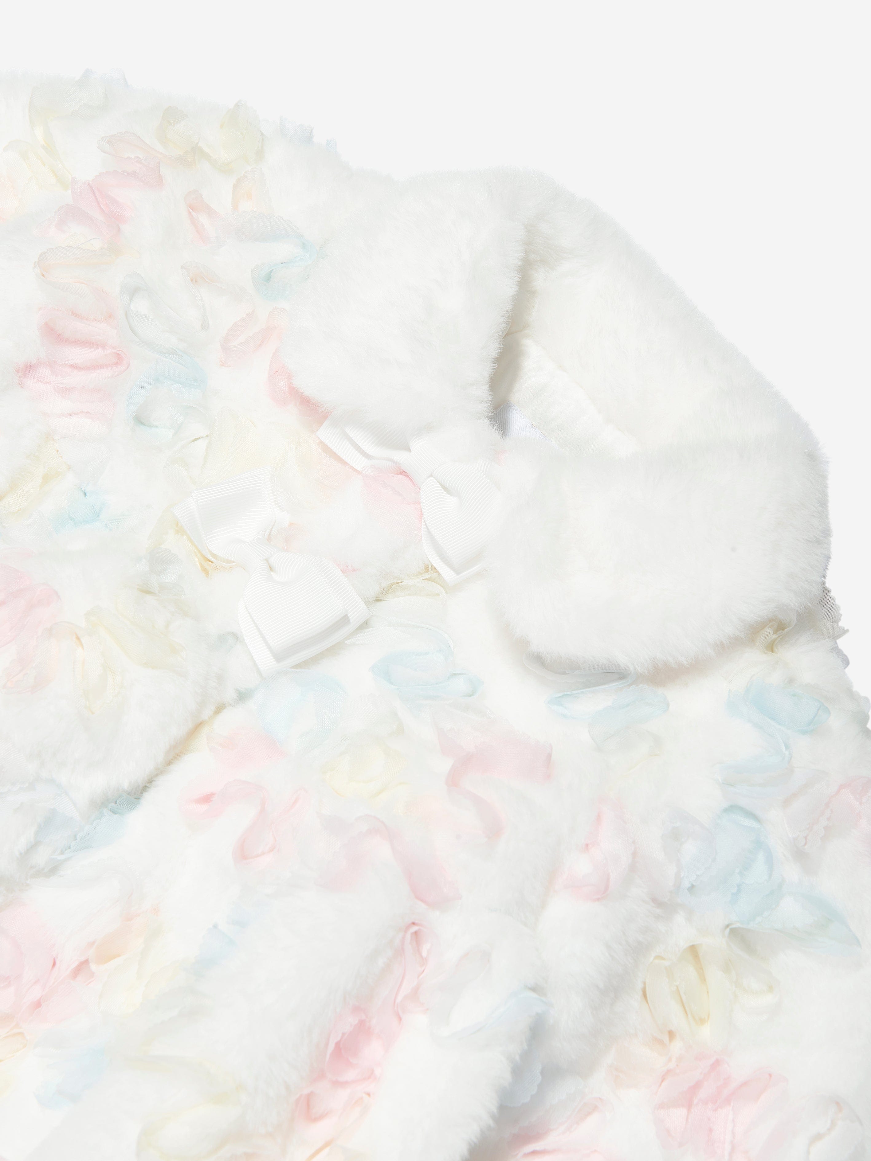 Baby Girls Harmony Pastel Fur Coat in White