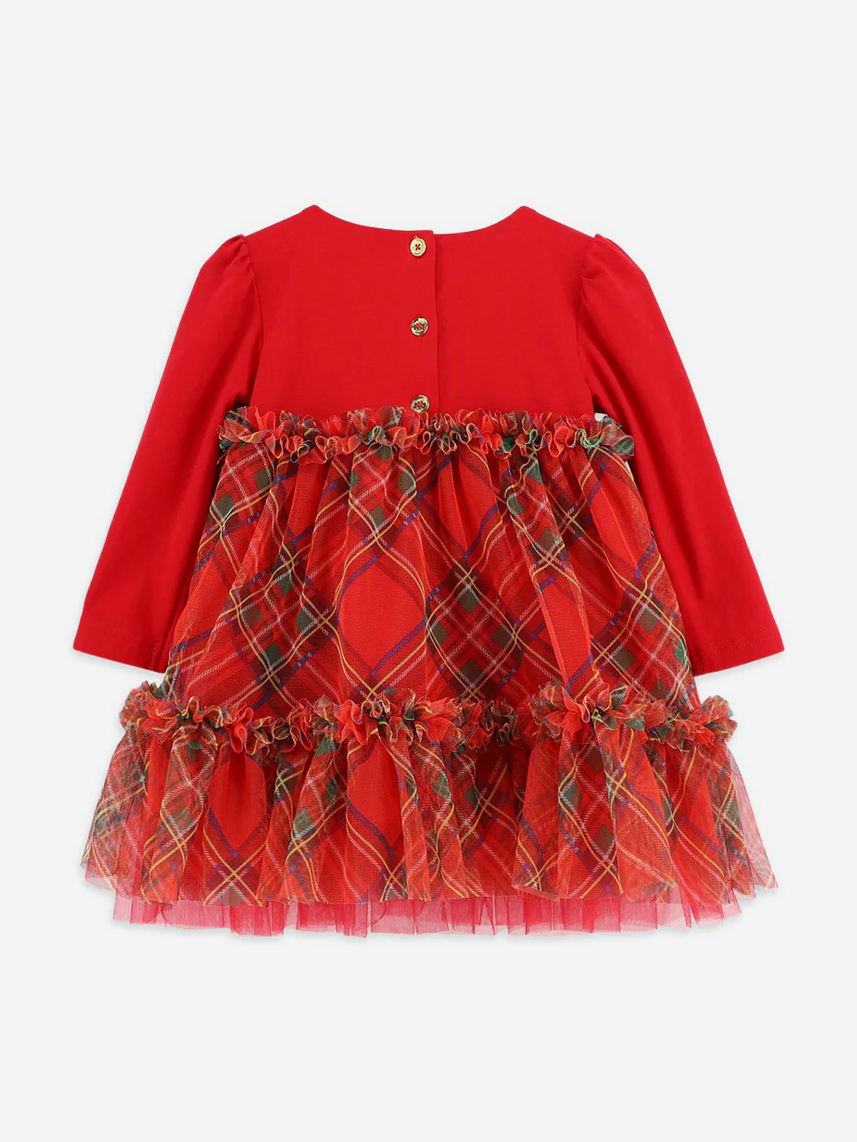 Baby Girls Tavia tartan Dress in Red