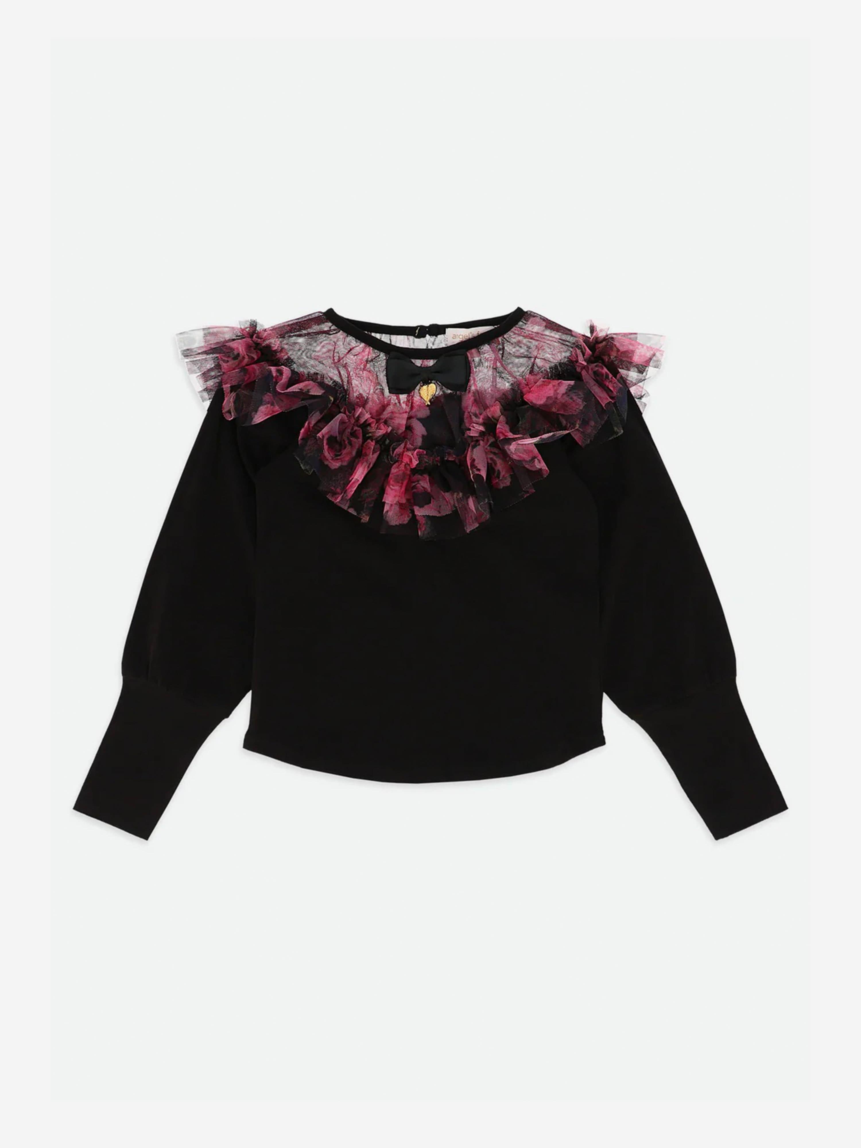Girls Deidre Kew Tulle Top in Black