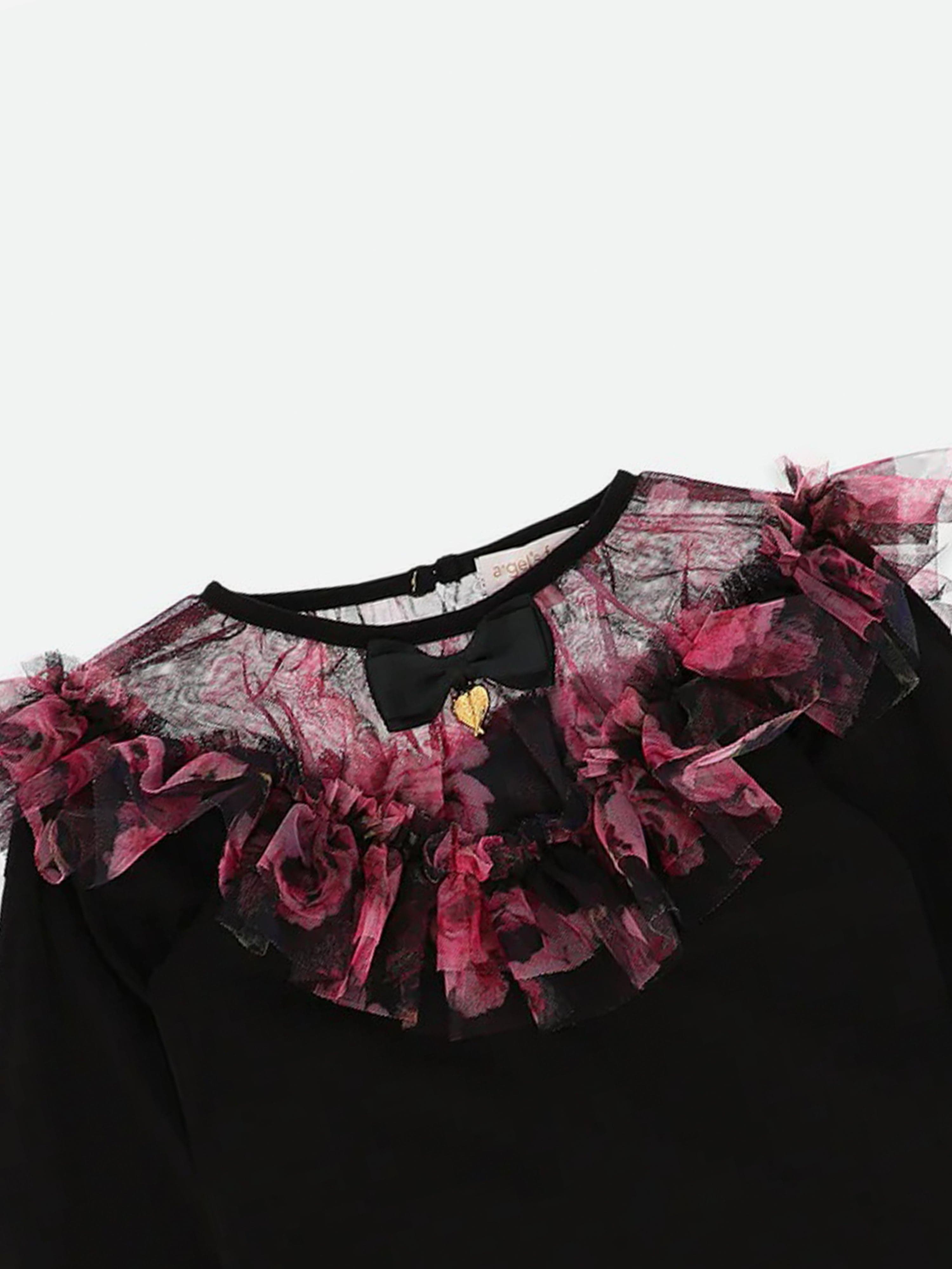 Girls Deidre Kew Tulle Top in Black