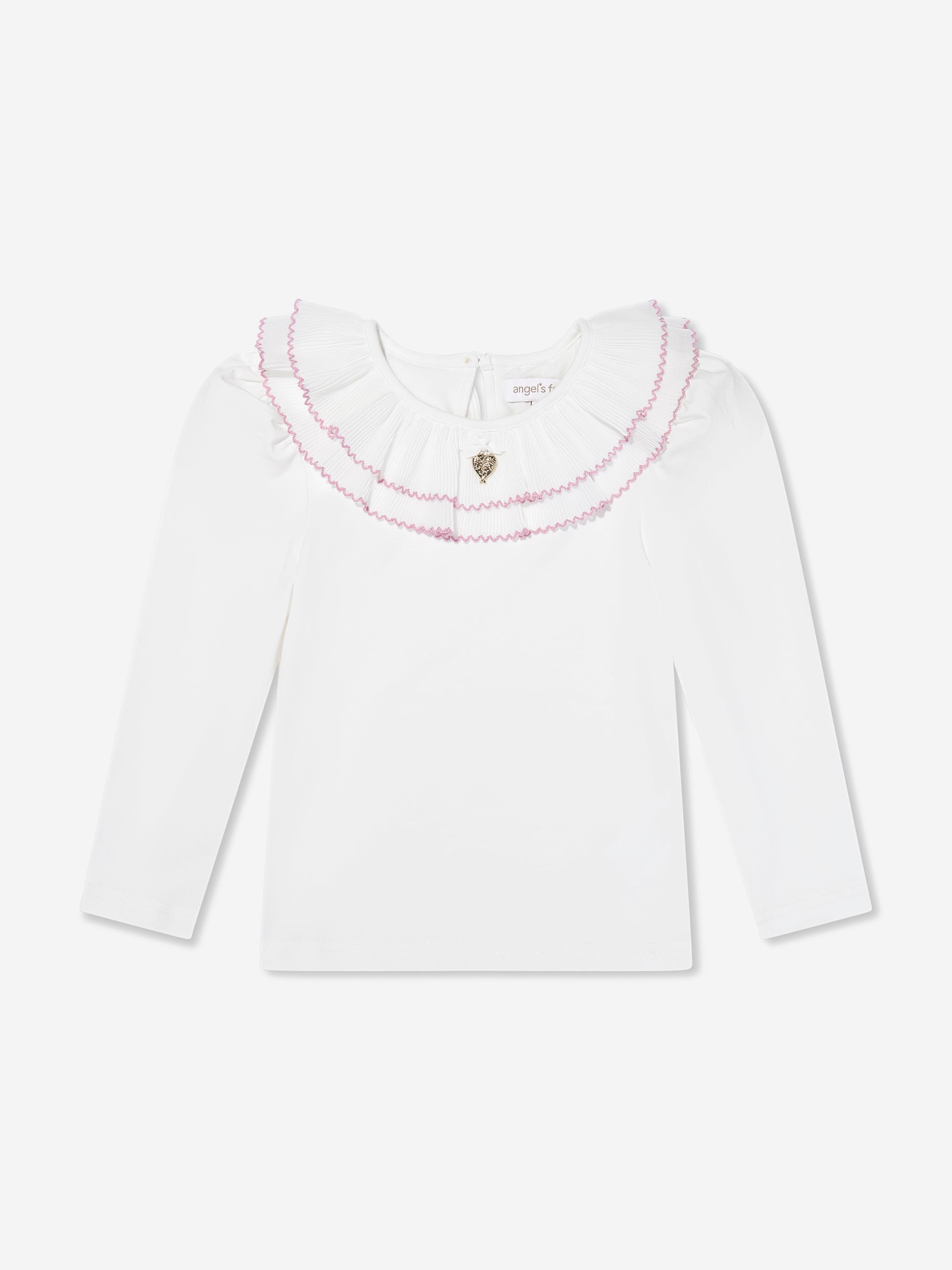 Girls Thelma Pleated Collar Top in White