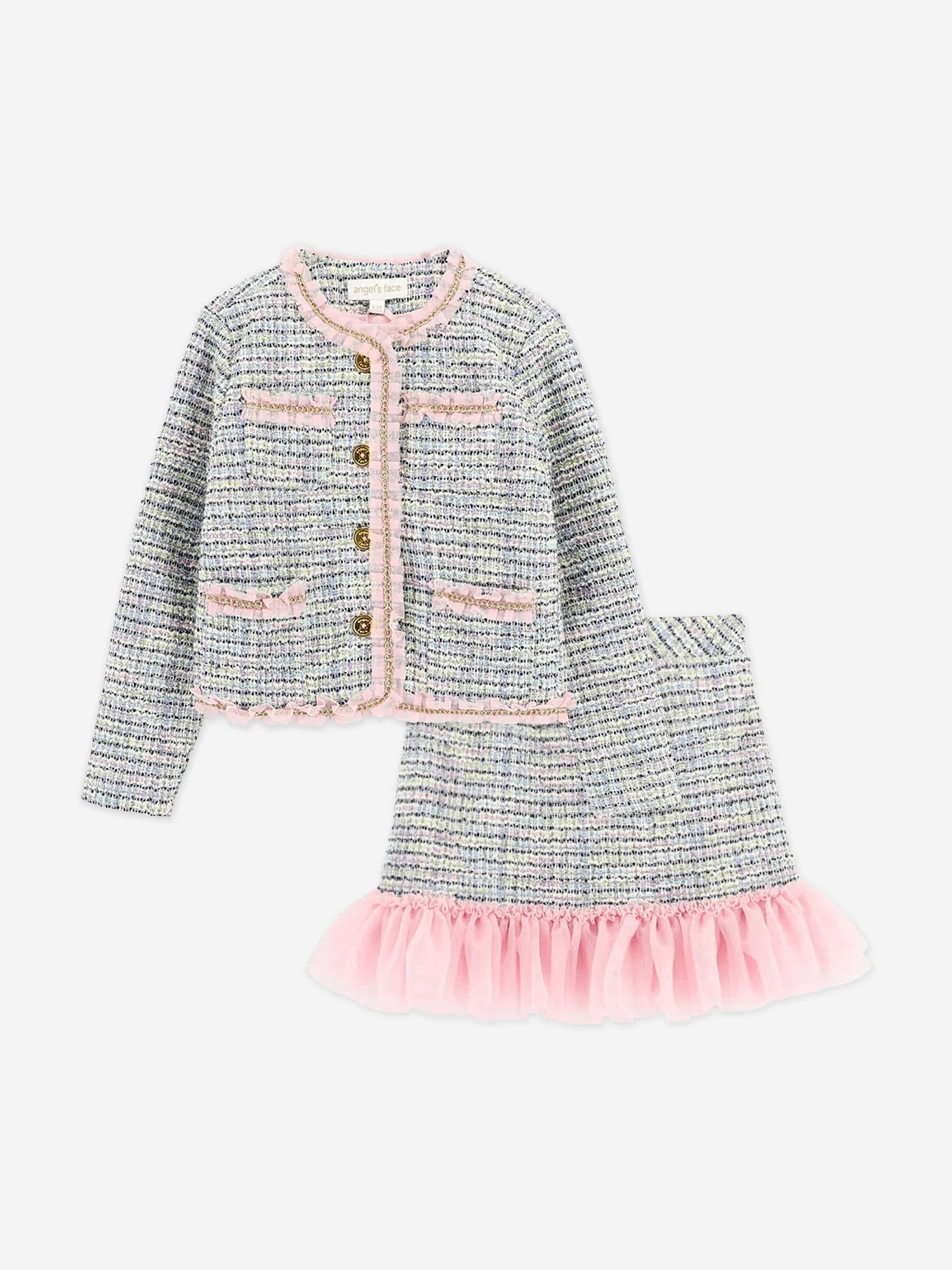 Girls Marylou Jacket and Skirt Set in Blue