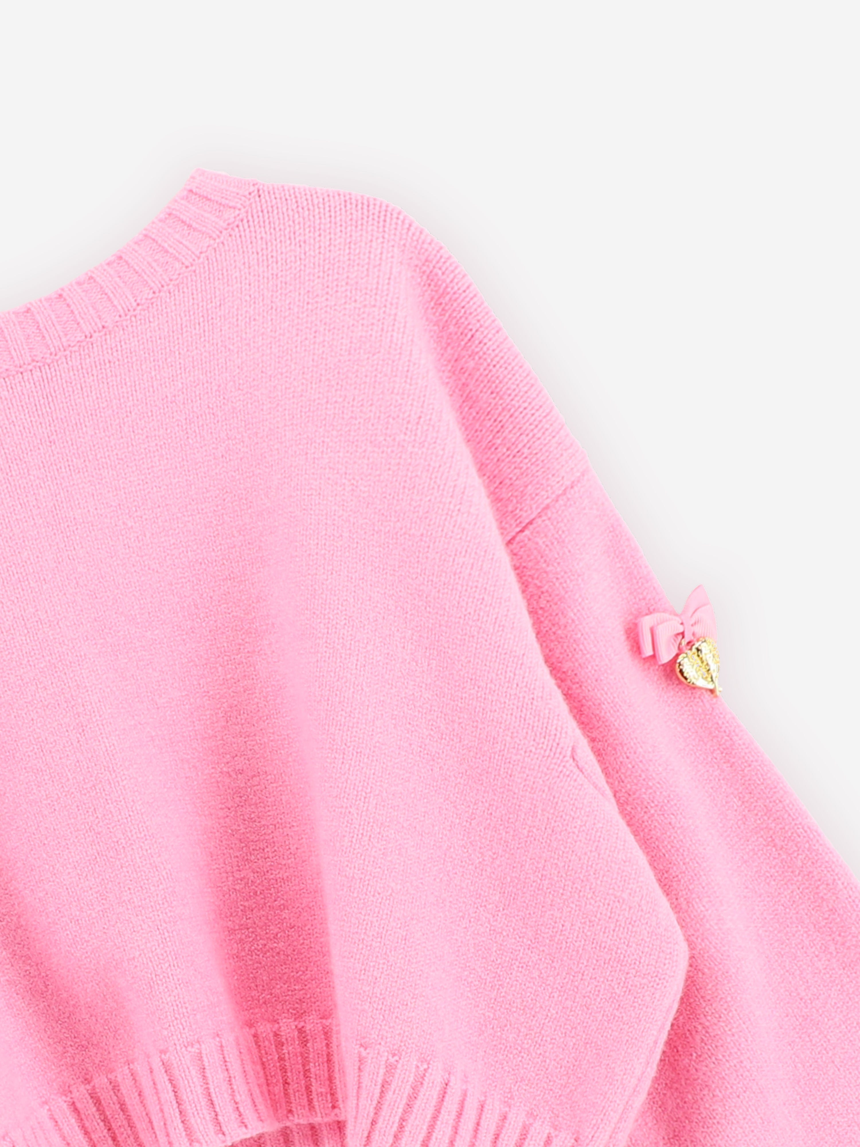 Angels Face Girls Roberta Cropped Jumper With Wings in Pink