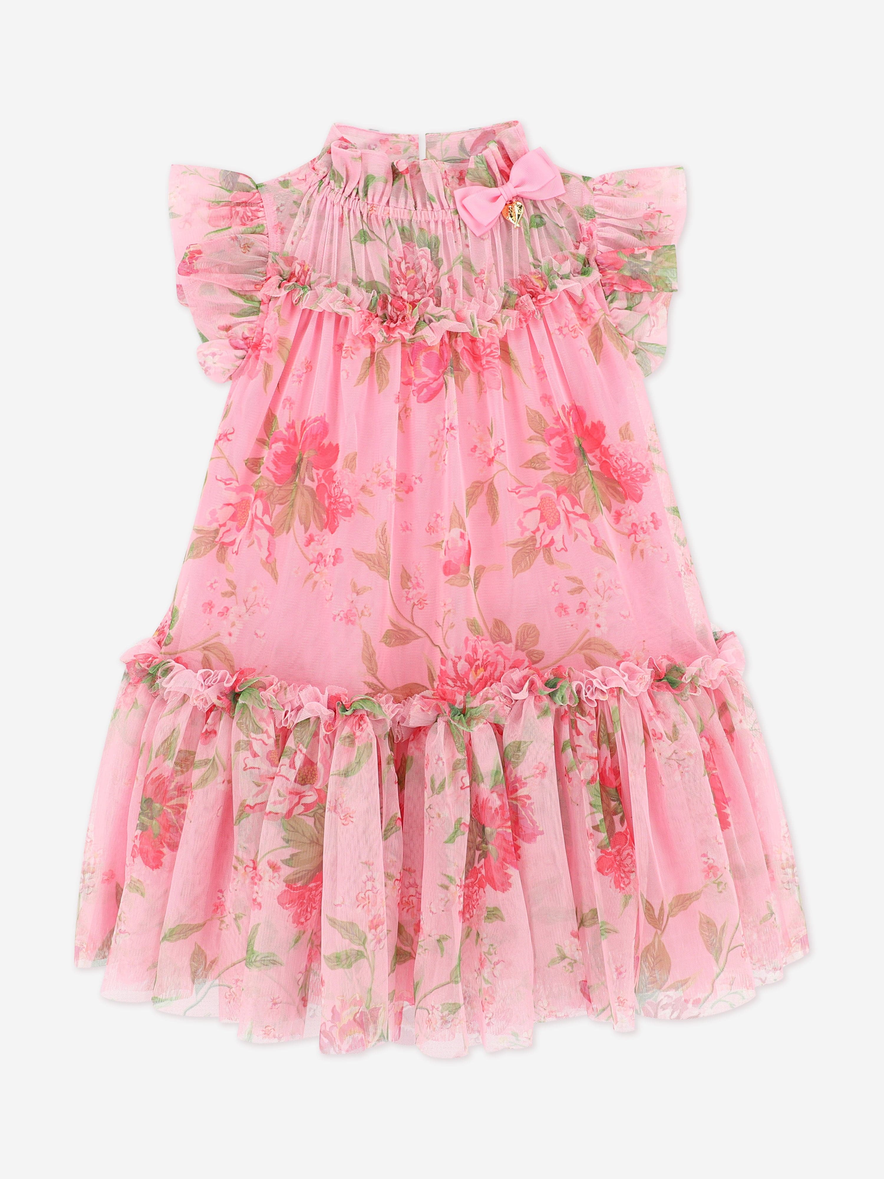 Girls Marigold Flower Dress in Pink