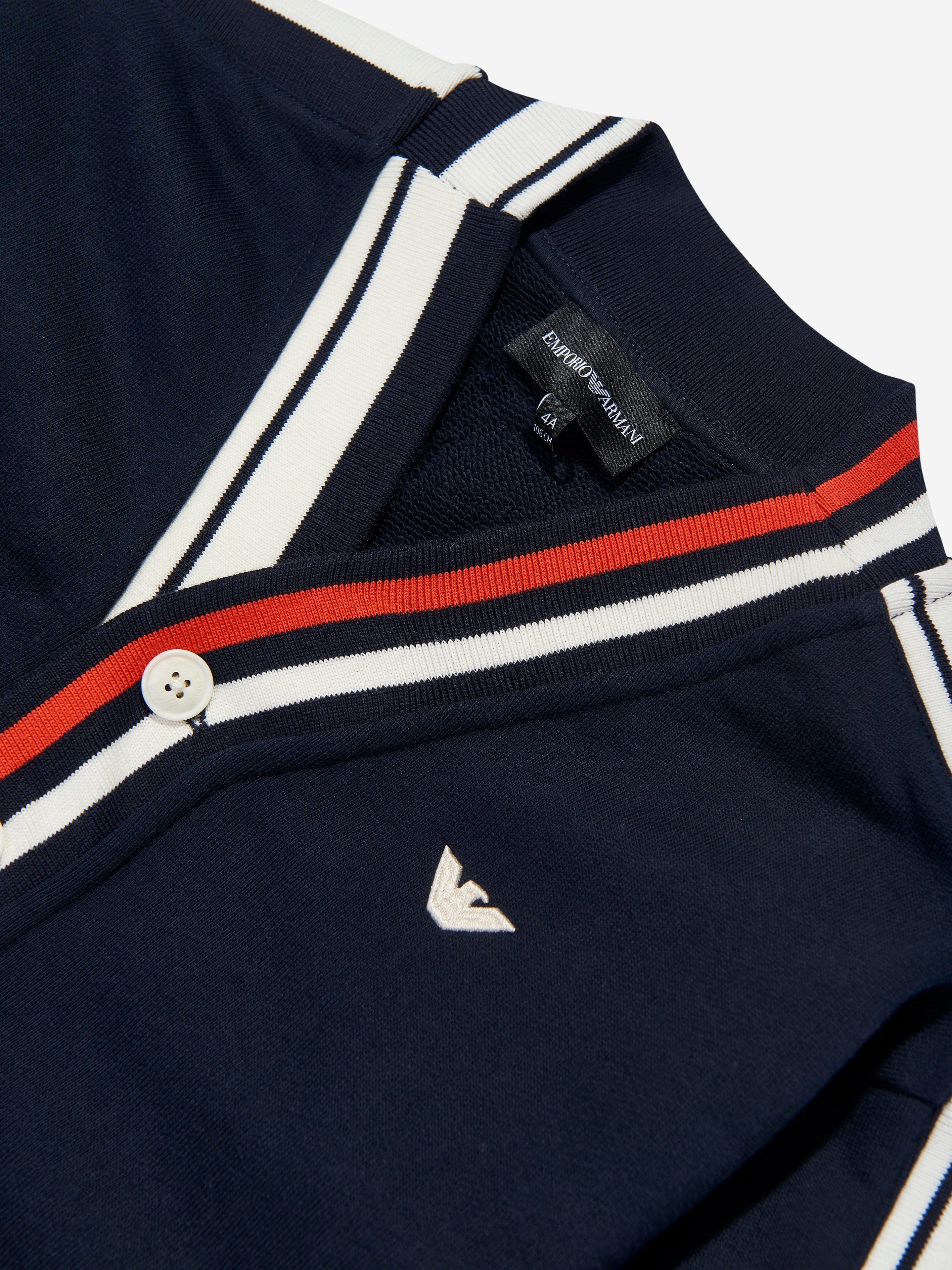 Emporio Armani Boys Logo Cardigan in Navy
