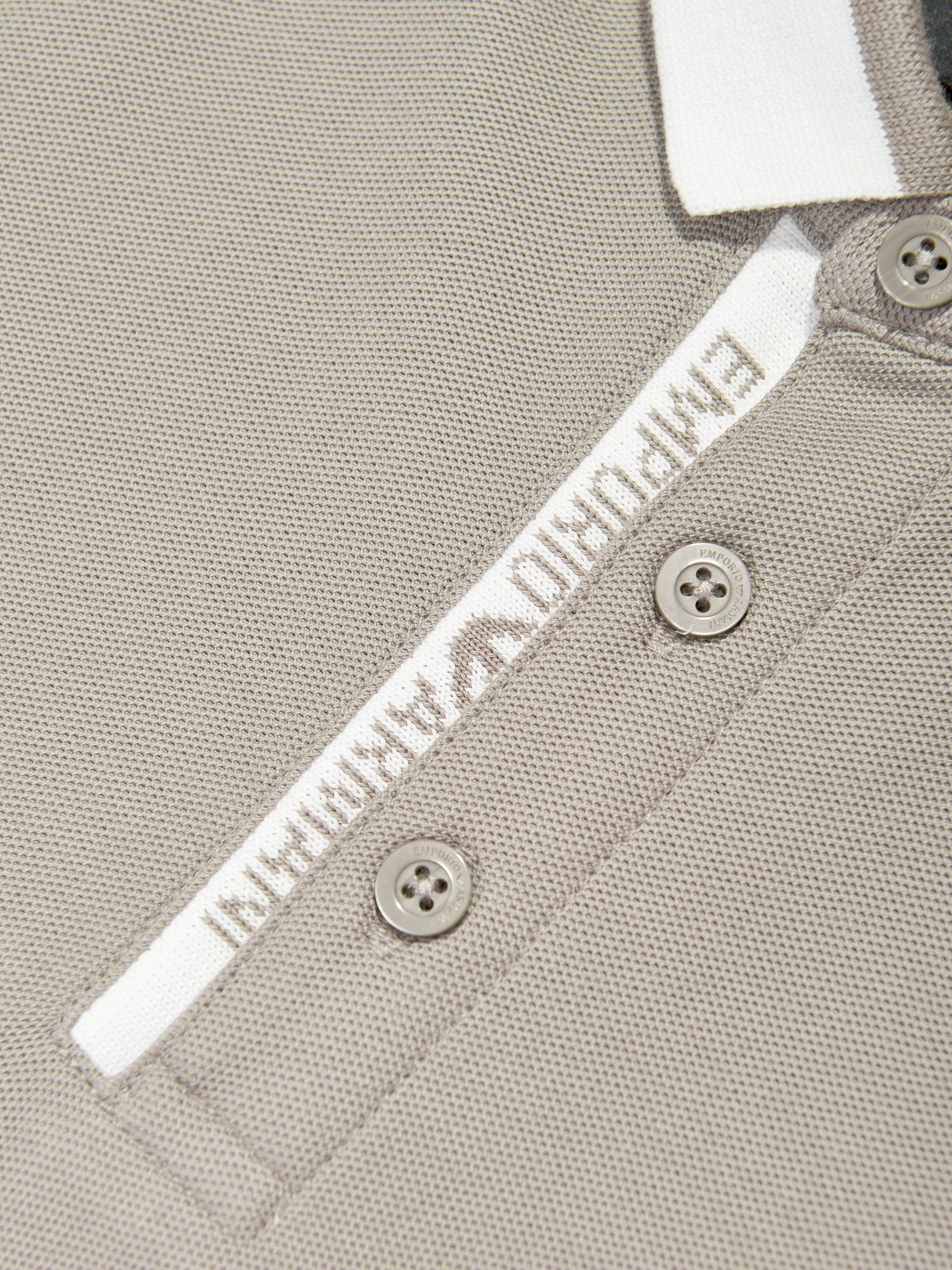 Emporio Armani Boys Logo Polo Shirt in Beige