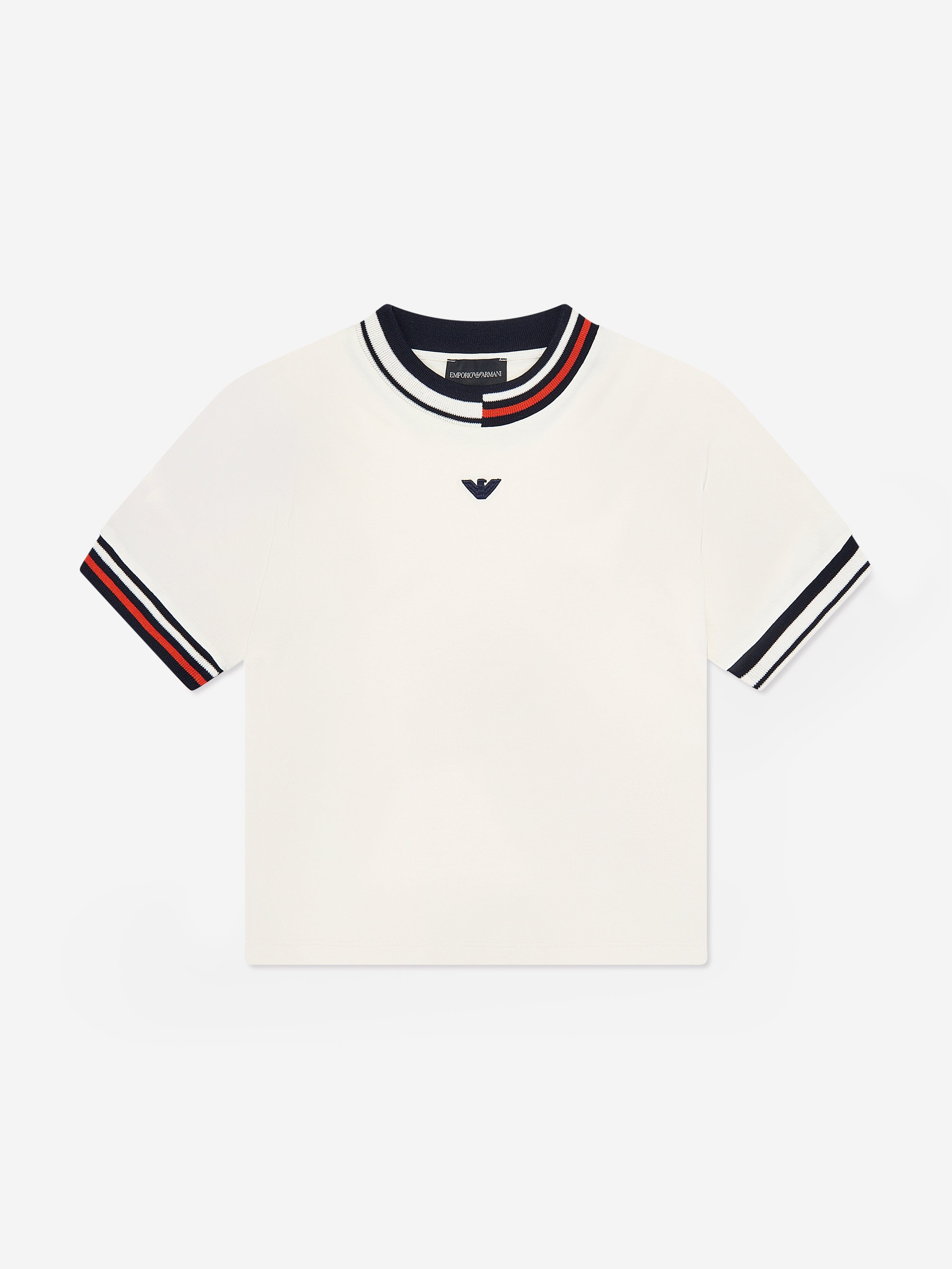 Emporio Armani Boys Logo T-Shirt in Ivory