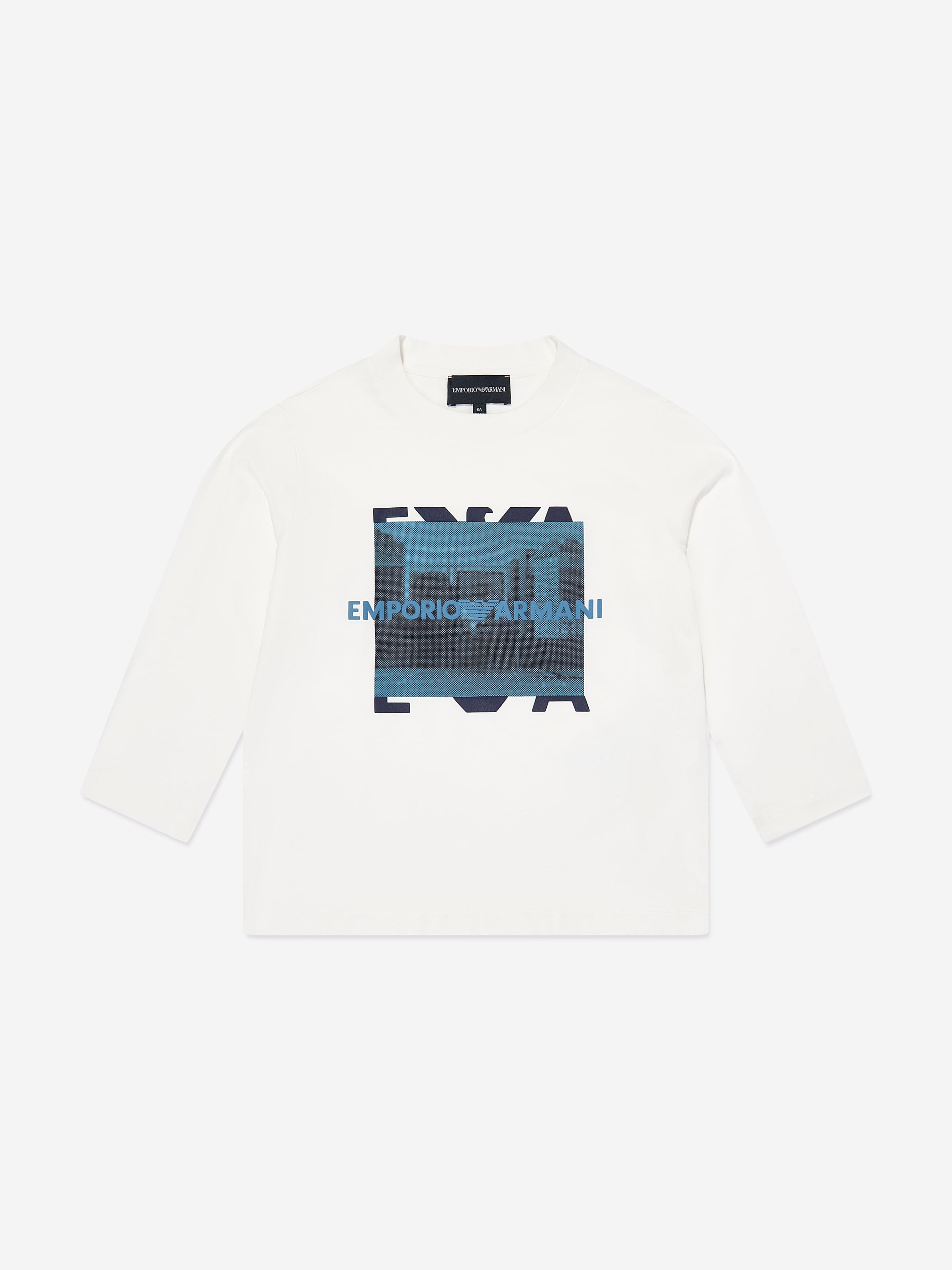Emporio Armani Boys Long Sleeve T-Shirt in White